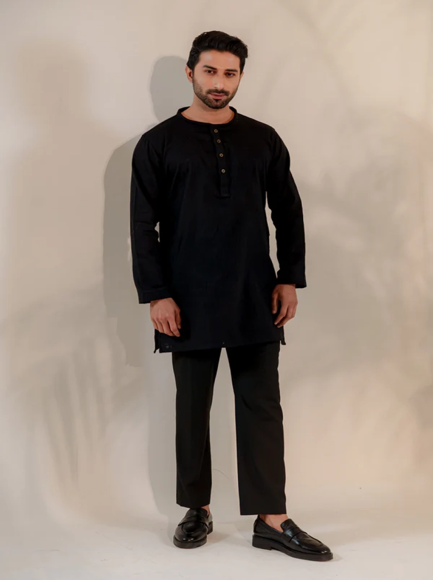 Shehzan Contemporary Panjabi – Jet Black