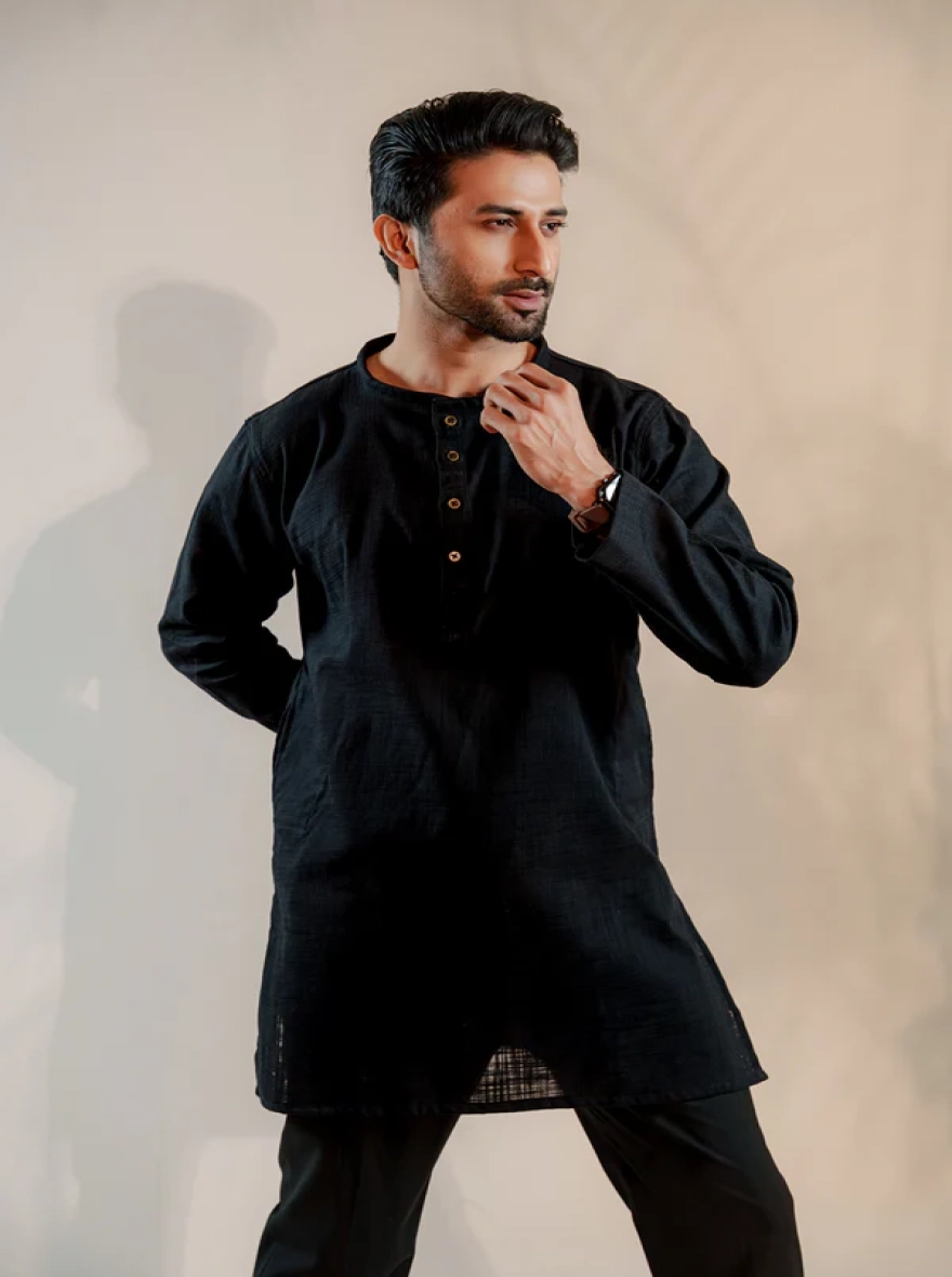 Shehzan Contemporary Panjabi – Jet Black