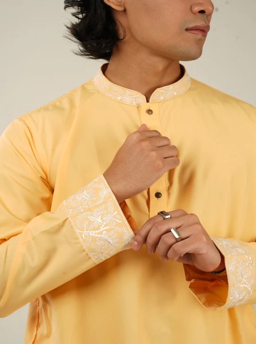 Shehzada Embroidered Panjabi in Tuscan Sun