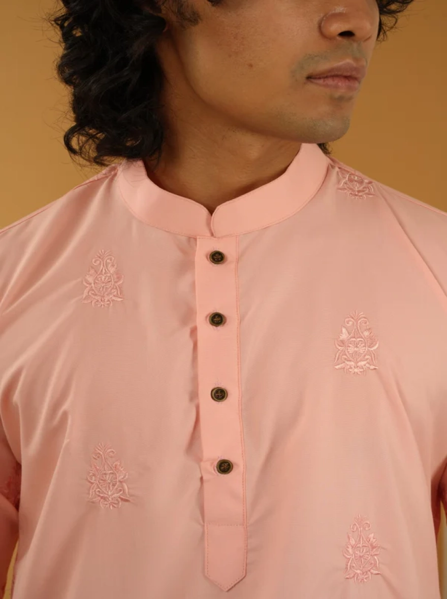 Raed Embroidered Panjabi in Pink