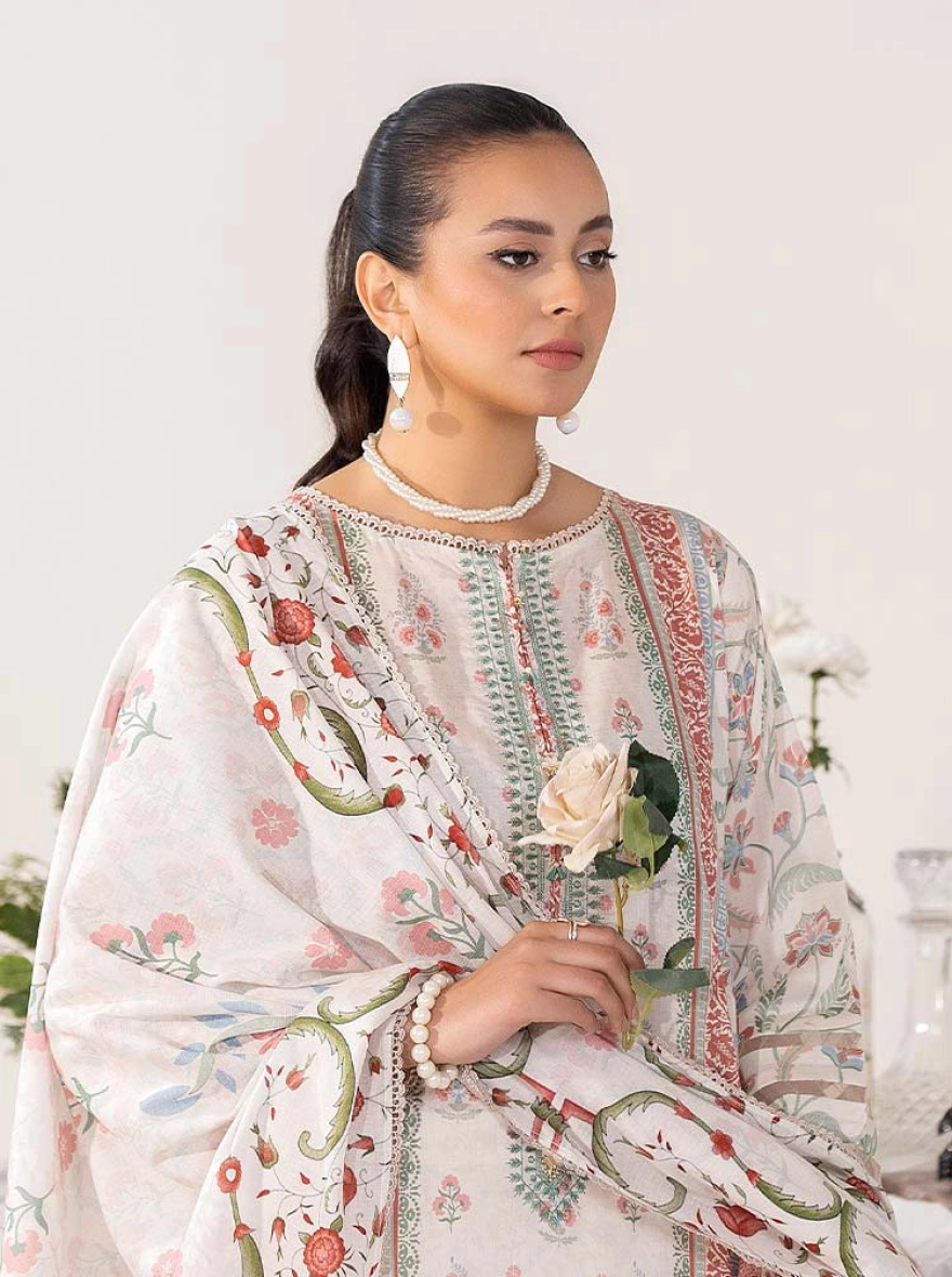 Rang E Adaa By Binaas – Rosewood Gold Zari 3-Piece Unstitched Suit