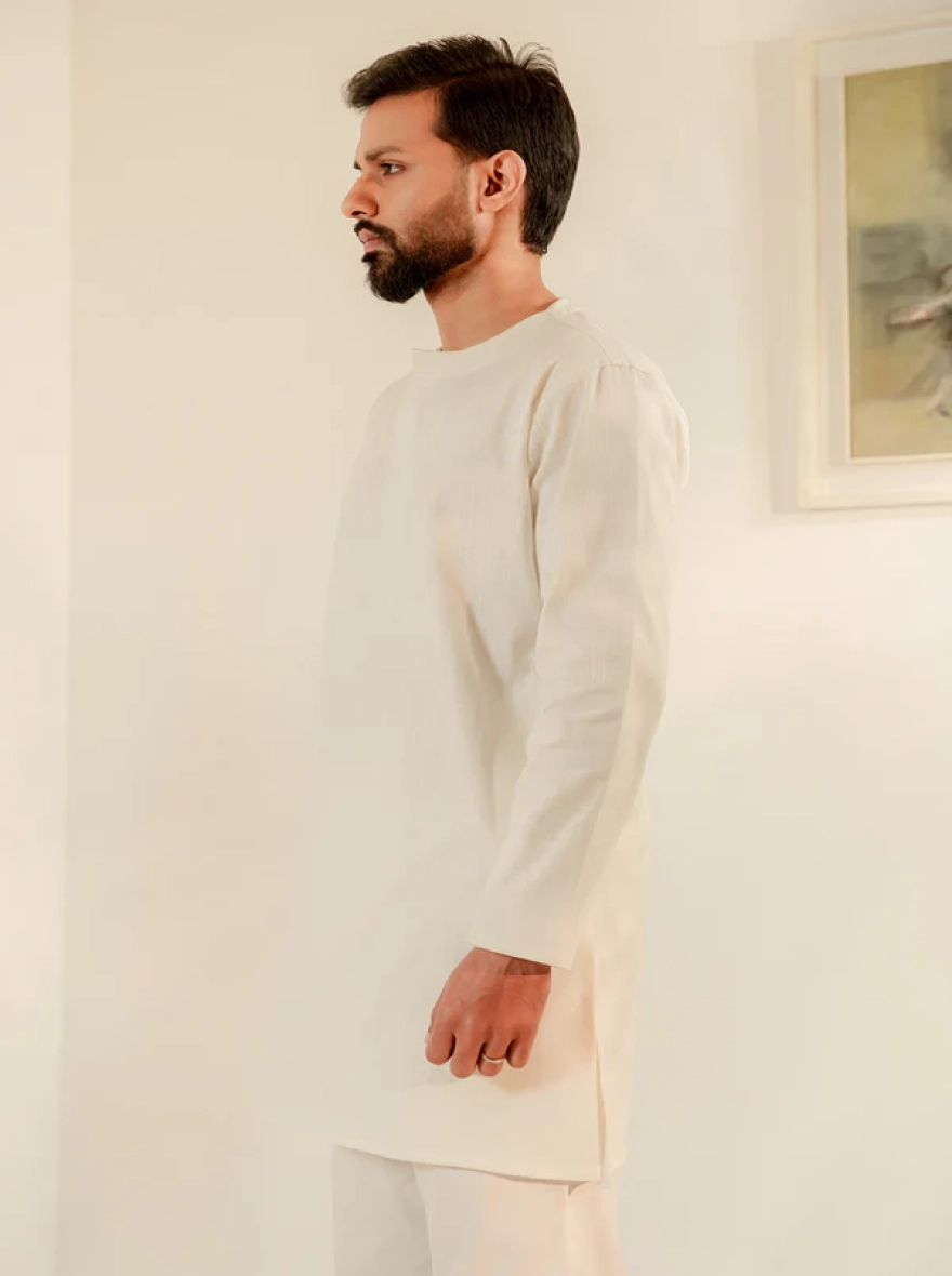 Kiyaan Khaadi Panjabi – White