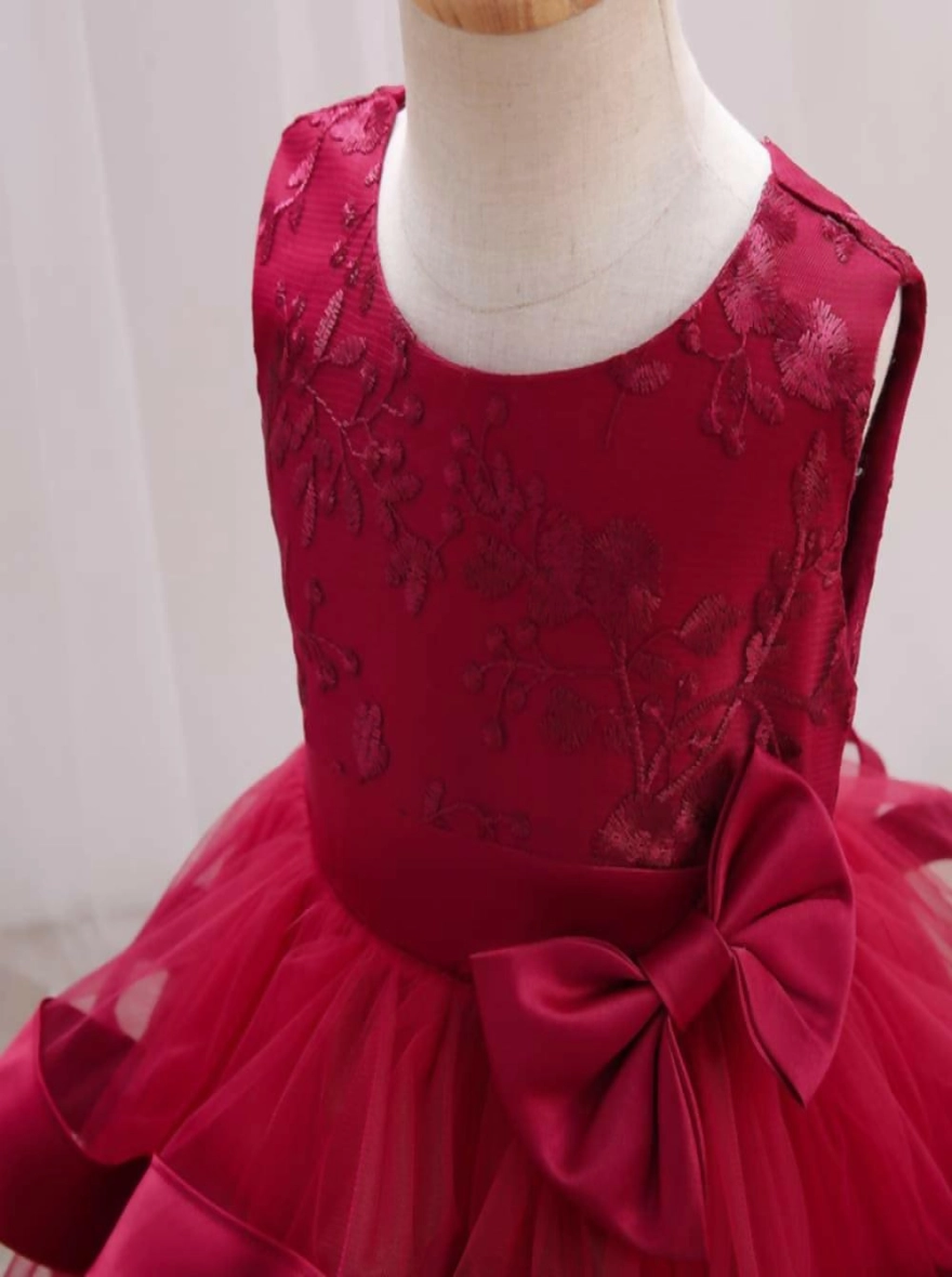 Imported China Princess Falu Red Gorgeous Frock