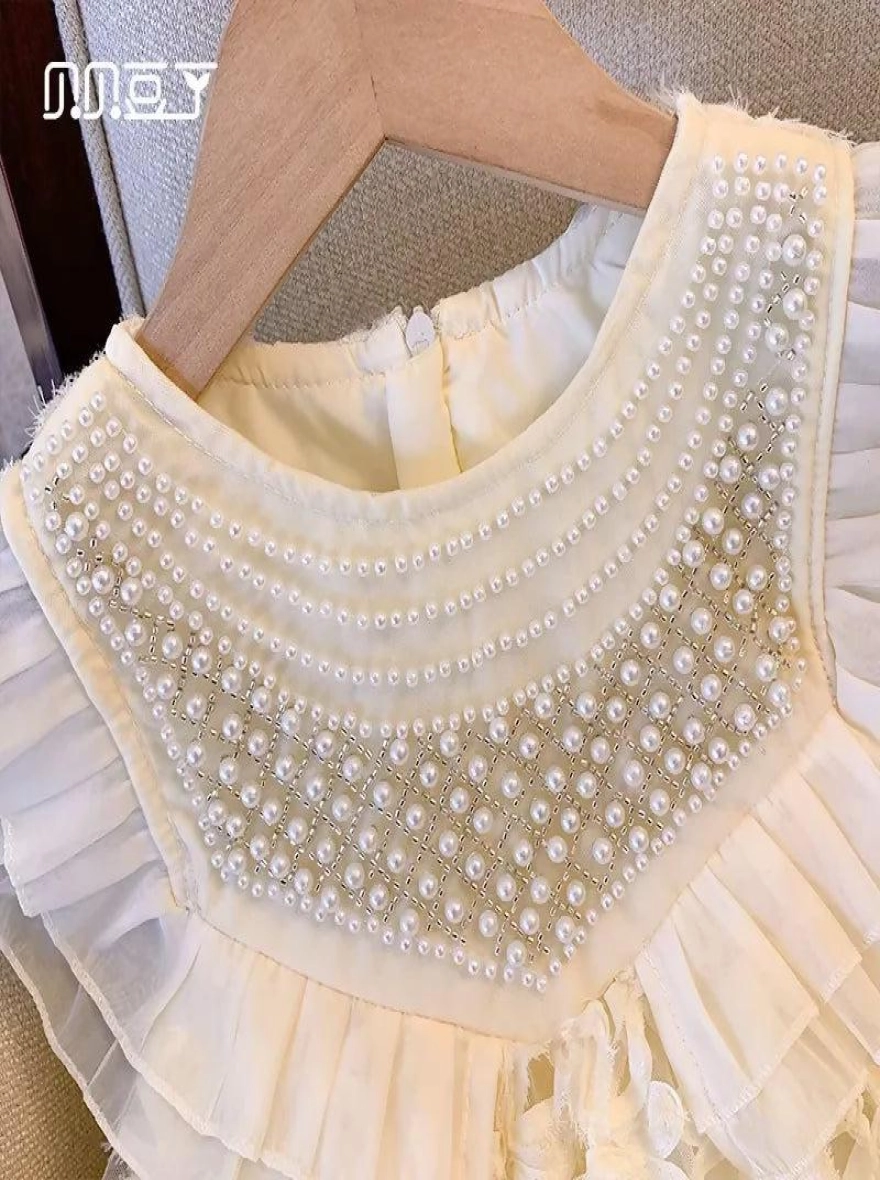 Imported Moon Mist Pearl Work Premium Frock (China)