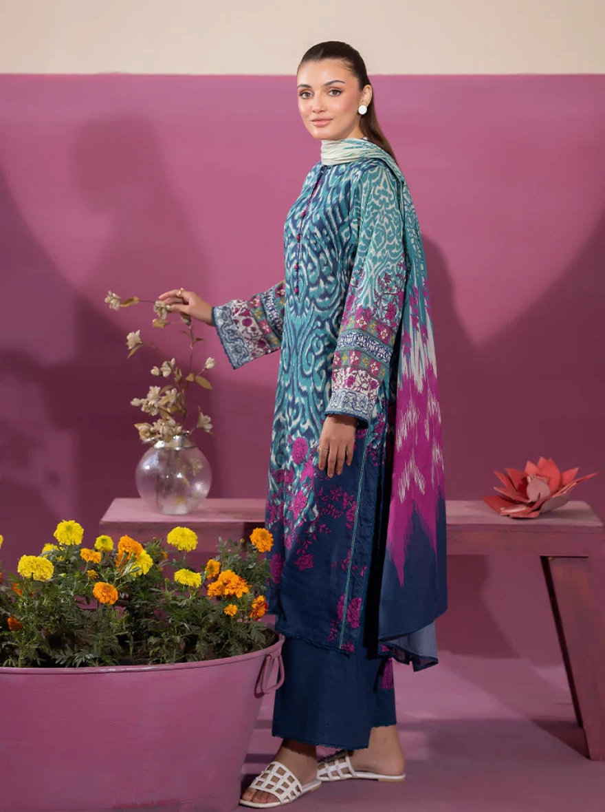 Binaas Ciel Azure Ikat – 3 Piece Digital Printed Lawn Suit
