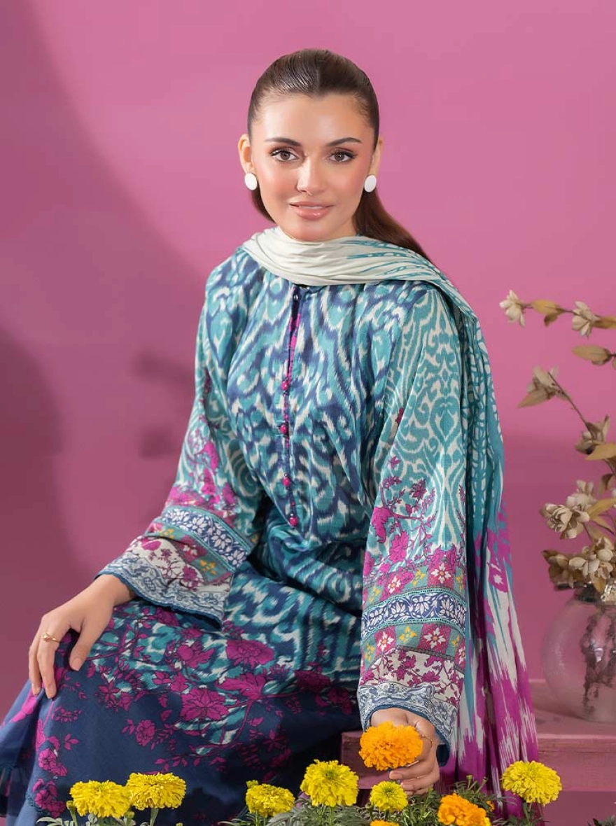 Binaas Ciel Azure Ikat – 3 Piece Digital Printed Lawn Suit