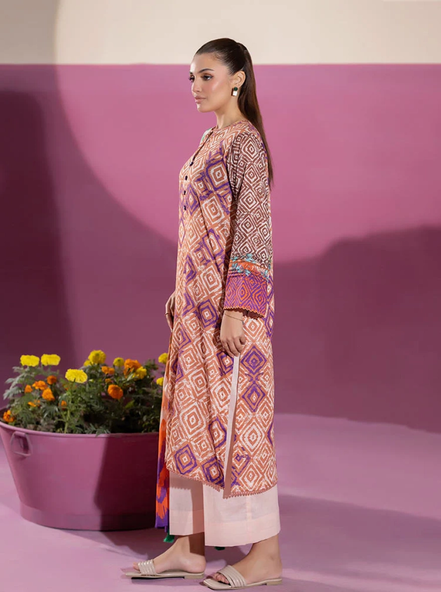 Binaas Ciel Earthy Rust & Violet – 3 Piece Digital Printed Unstitched Lawn Suit