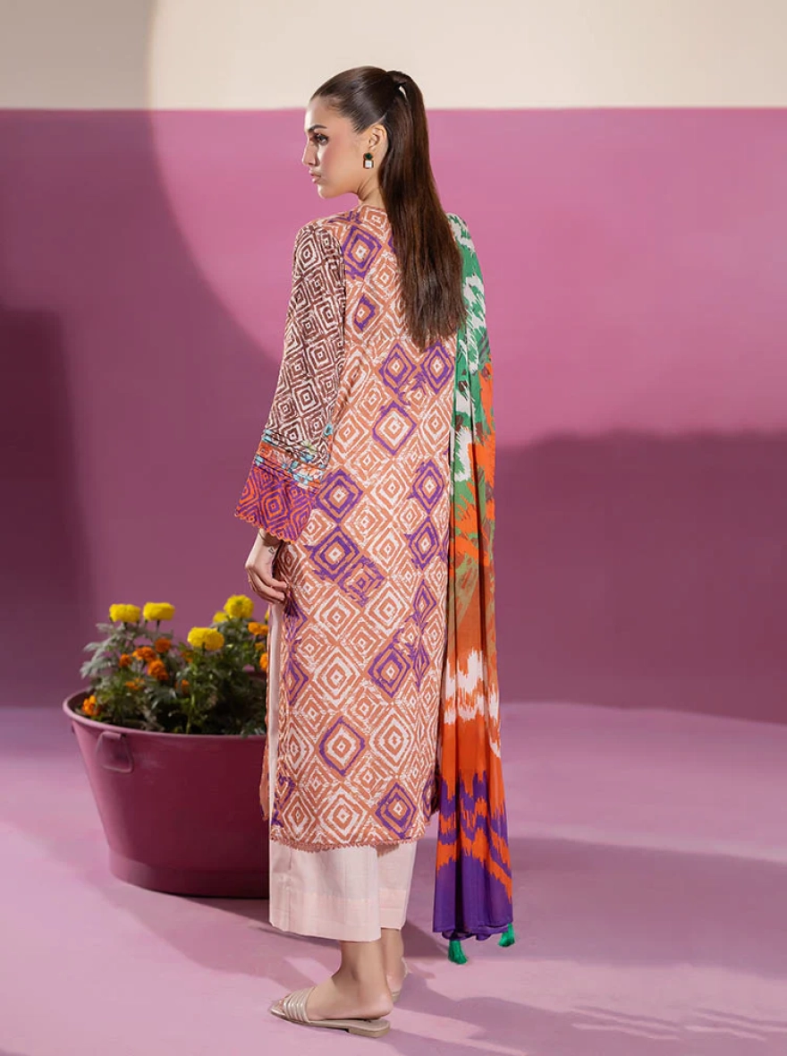 Binaas Ciel Earthy Rust & Violet – 3 Piece Digital Printed Unstitched Lawn Suit