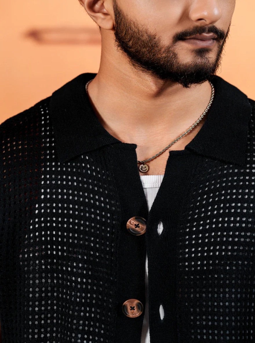 Amalfi Navy Resort Knit Shirt