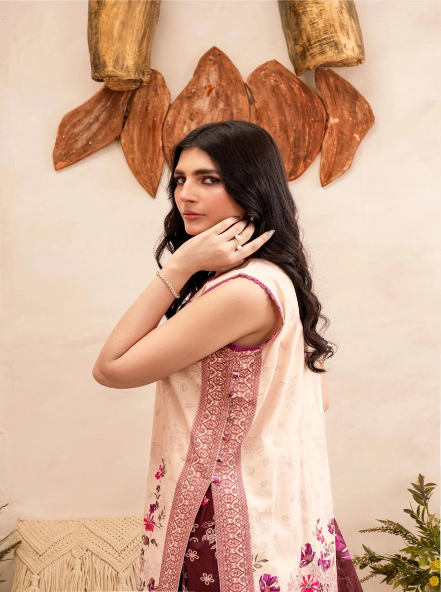 Firdous Special Edition – Azure Serenity 3-Piece Suit-Unstitehed