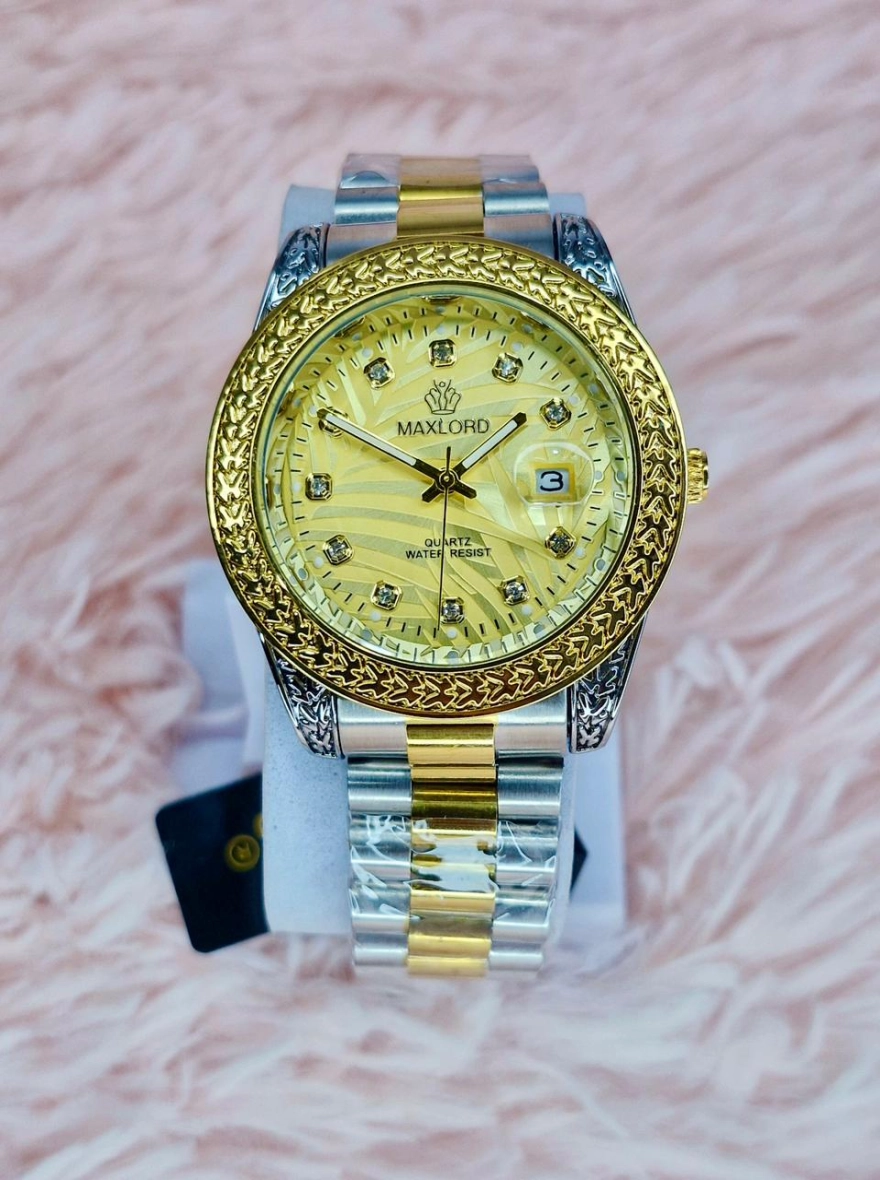 MAXLORD 9638G Luxury Dual-Display Waterproof Stainless Steel Watch