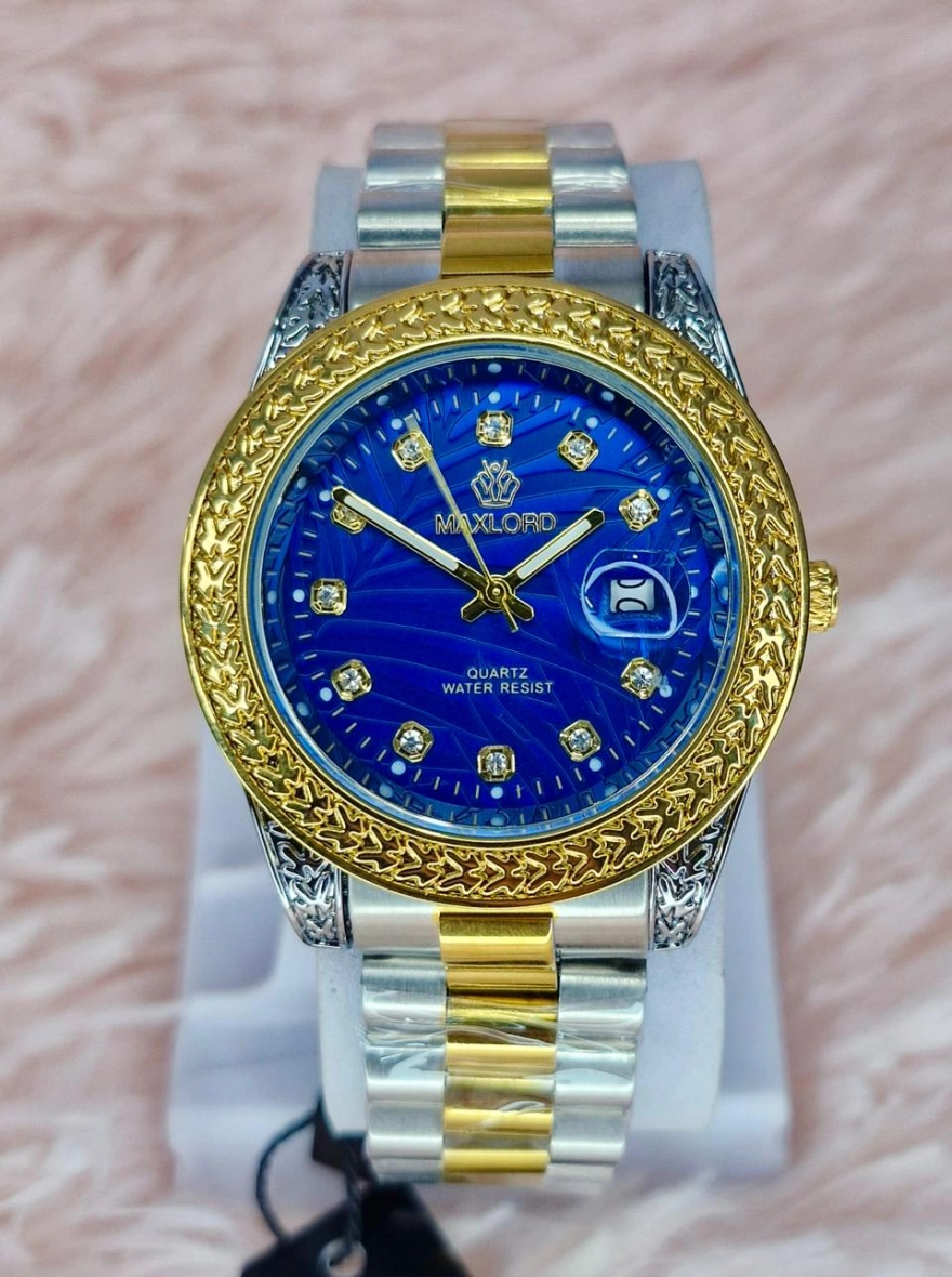 MAXLORD 9638G Luxury Dual-Display Waterproof Stainless Steel Watch