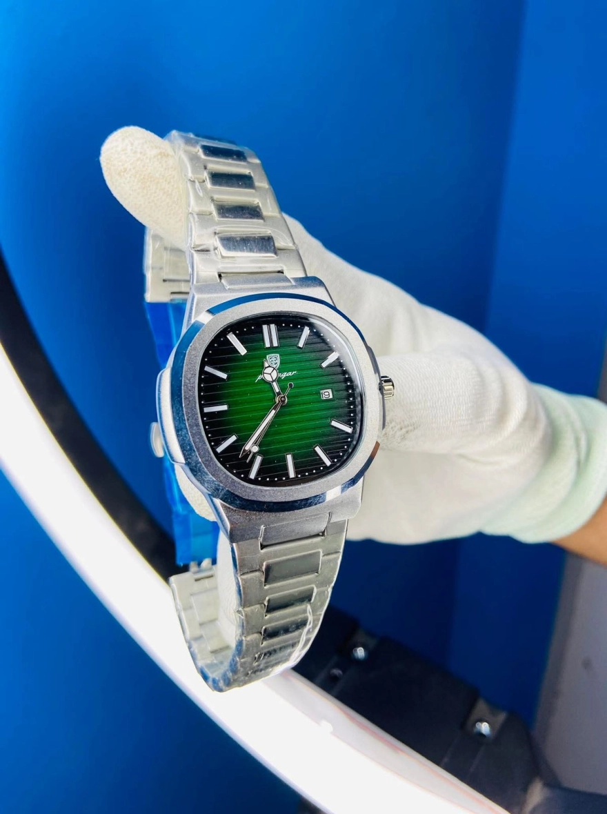 POEDAGAR Luxury Nautilus-Style Men’s Luminous Stainless Steel Watch