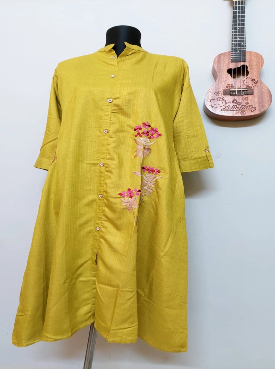 Amethyst Garden Hand-Block Print White Cotton Kurti