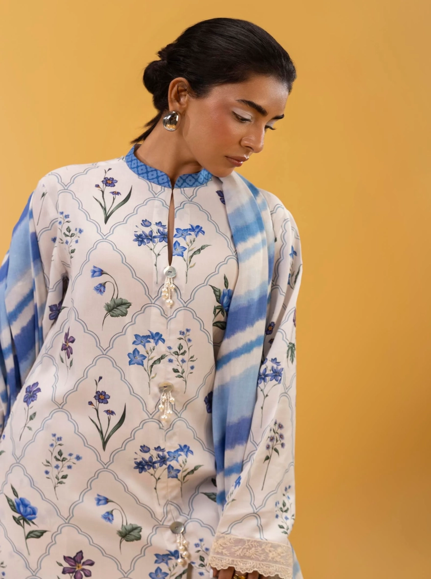 Sana Safinaz Mahay – Luxury Unstitched 3-Piece Printed Linen Suit