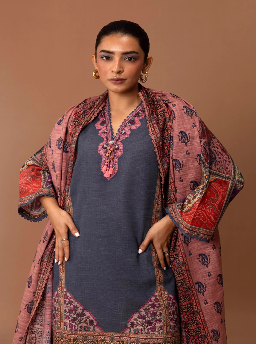 Sana Safinaz Mahay – Digital Printed Slub 2-Piece Unstitched Suit