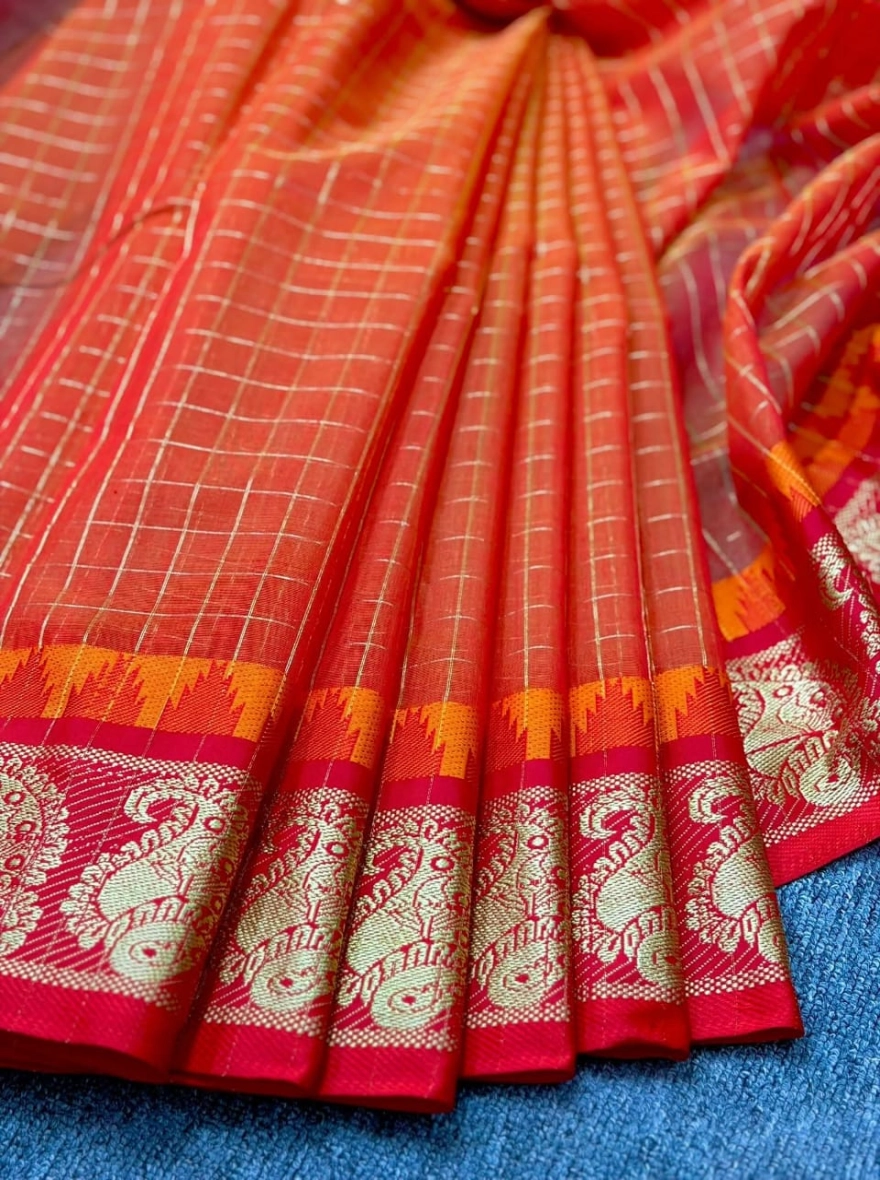Royal Magenta Premium Half-Silk Madhurai Saree