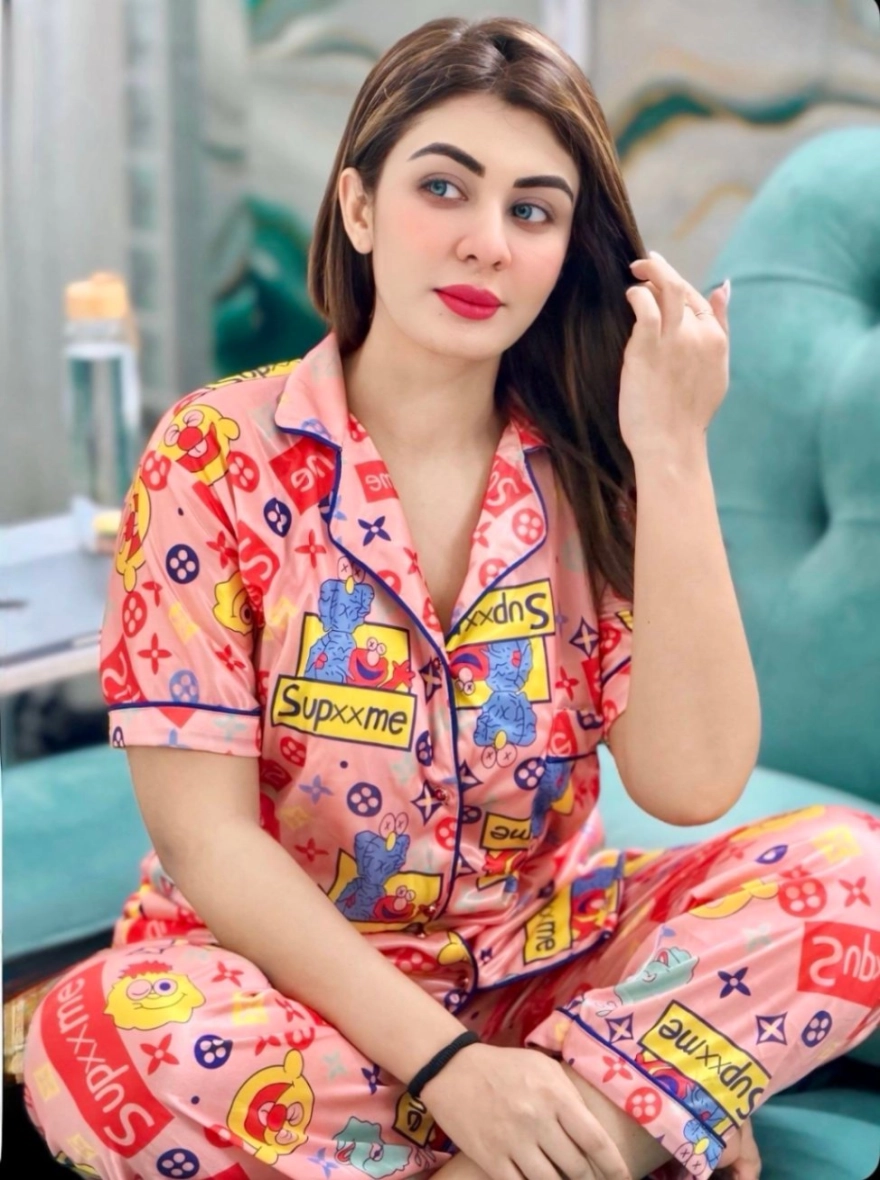 Korean AC Silk Shirt-Pant Nightwear Set