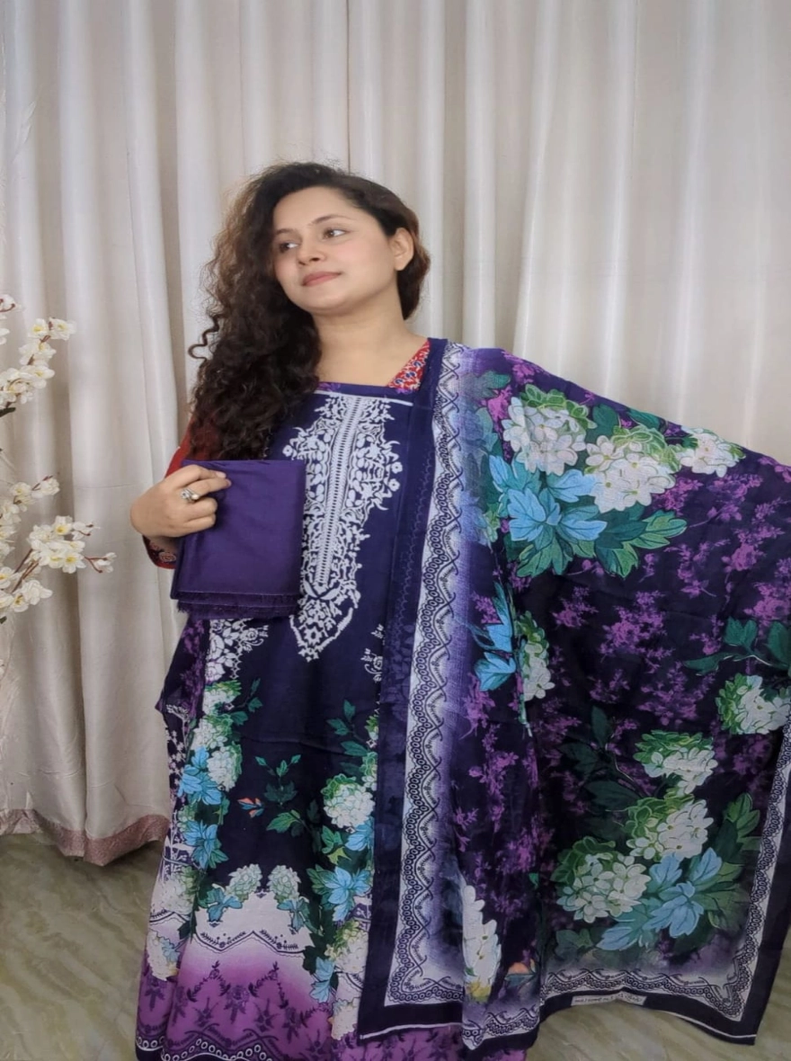 Festive Comfort Zam Zam Cotton Digital Printed Unstitched Three-Piece