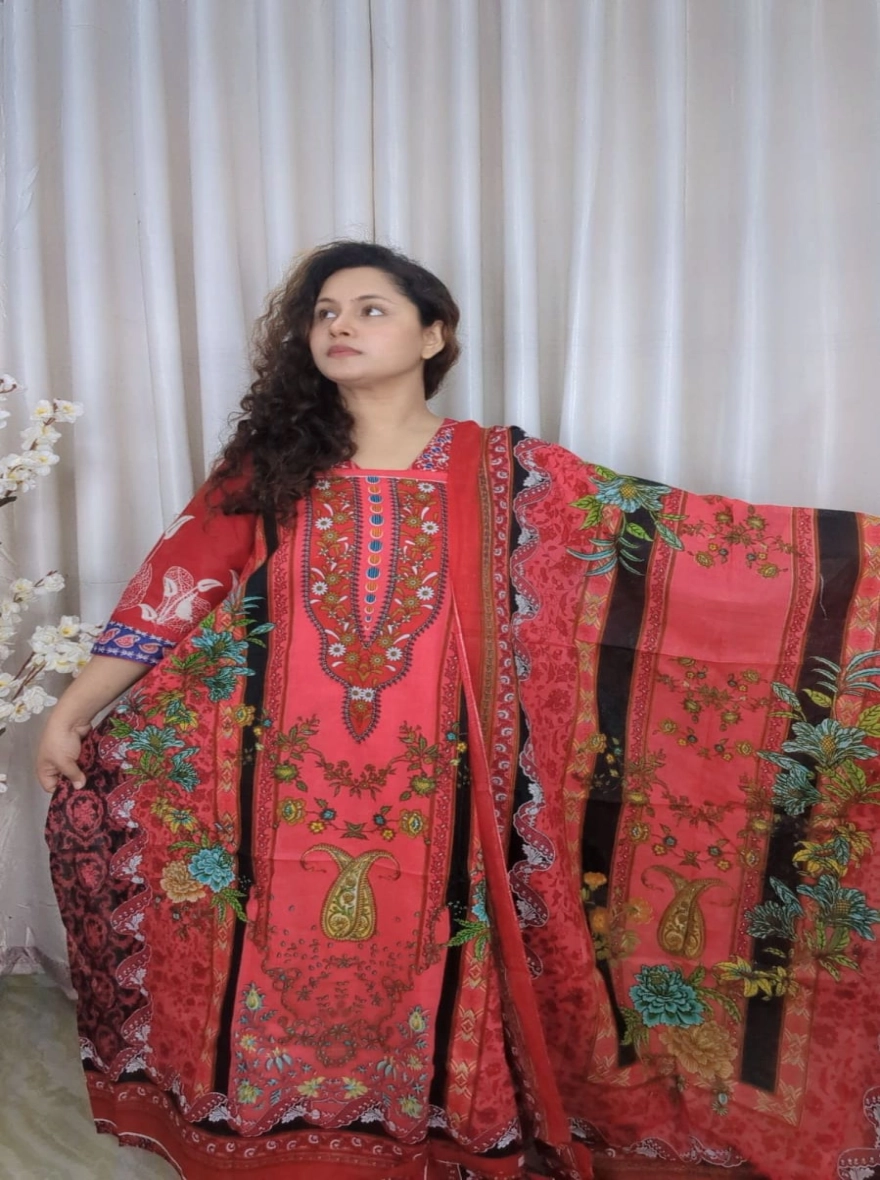 Premium Zam Zam Cotton Digital Printed Unstitched Three-Piece