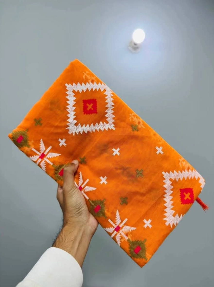 Women's Viral Afsan Print Saree - Exclusive Multi-Color Half Silk (12 Haat)