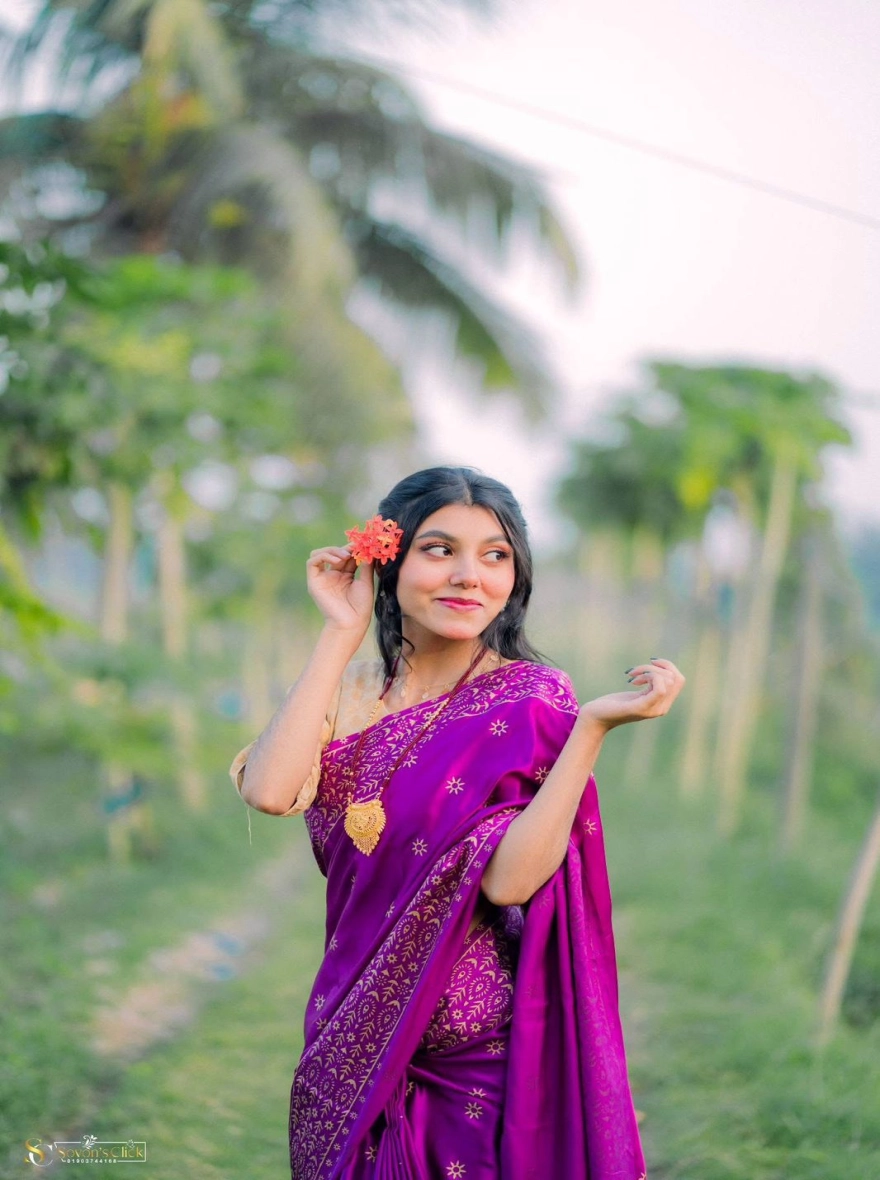 Women's Exclusive Designer Screen Print Japani Silk Saree - Vibrant Multi-Color