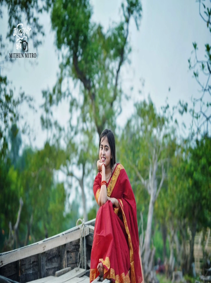 Women's Exclusive Half Silk Nakshi Pair Saree – Elegant Maroon & Heritage Gold