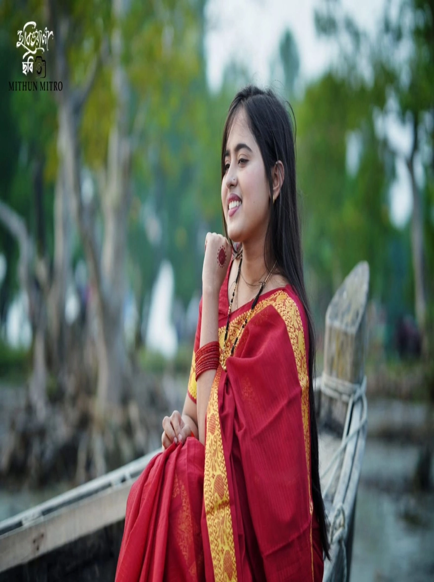 Women's Exclusive Half Silk Nakshi Pair Saree – Elegant Maroon & Heritage Gold