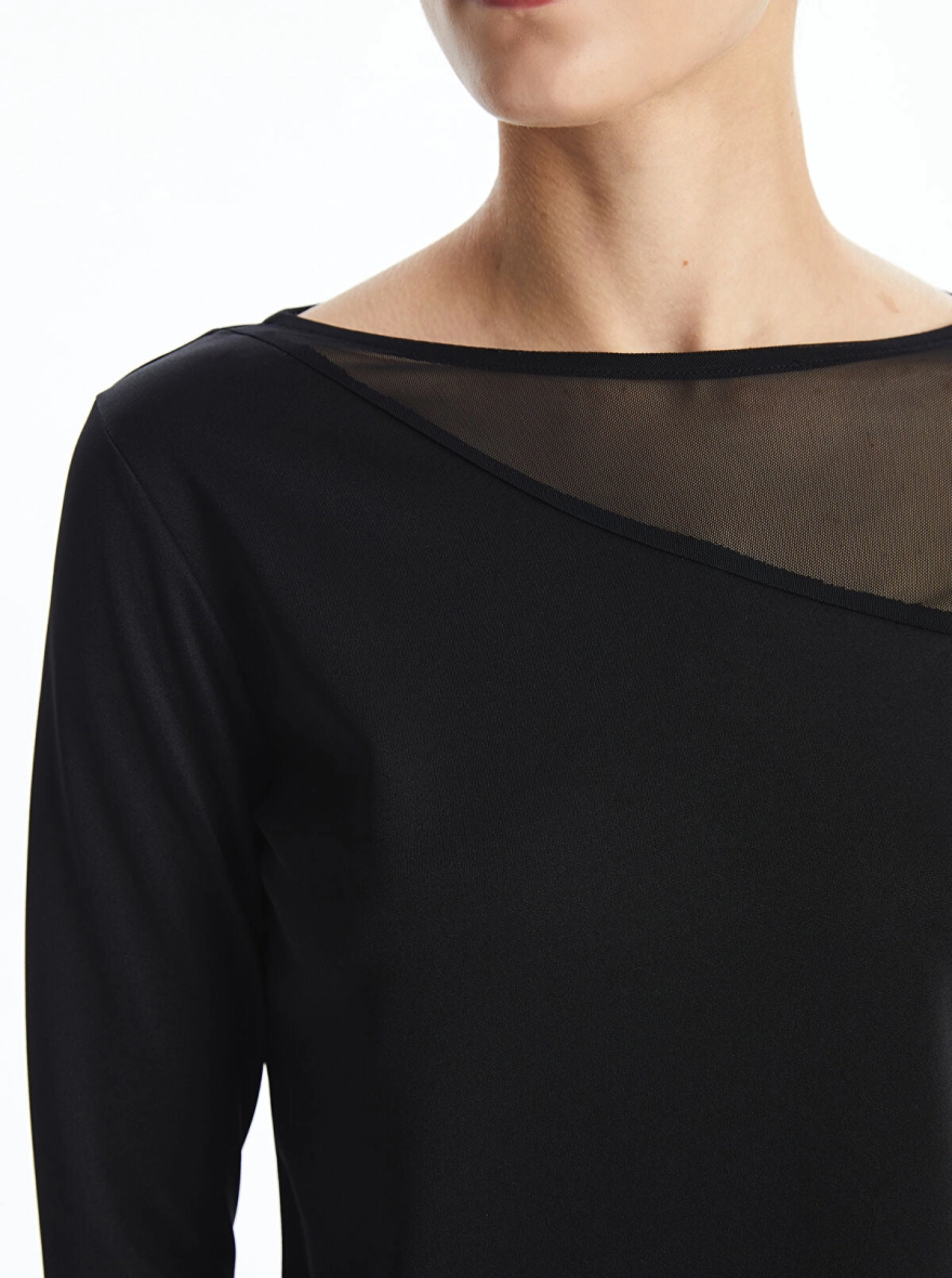 Black Diamond Crew Neck Full Sleeve Top