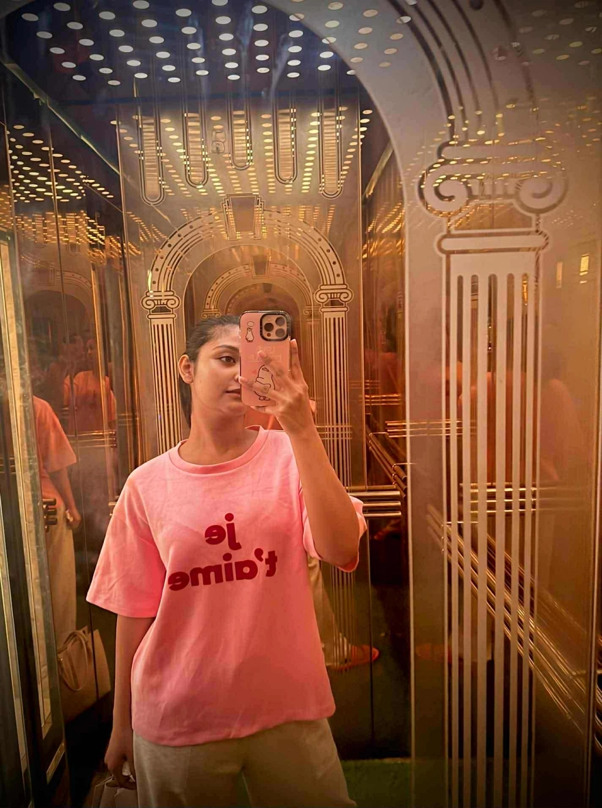 JE T'AIME Ladies Oversized Sweat Tee | Pink