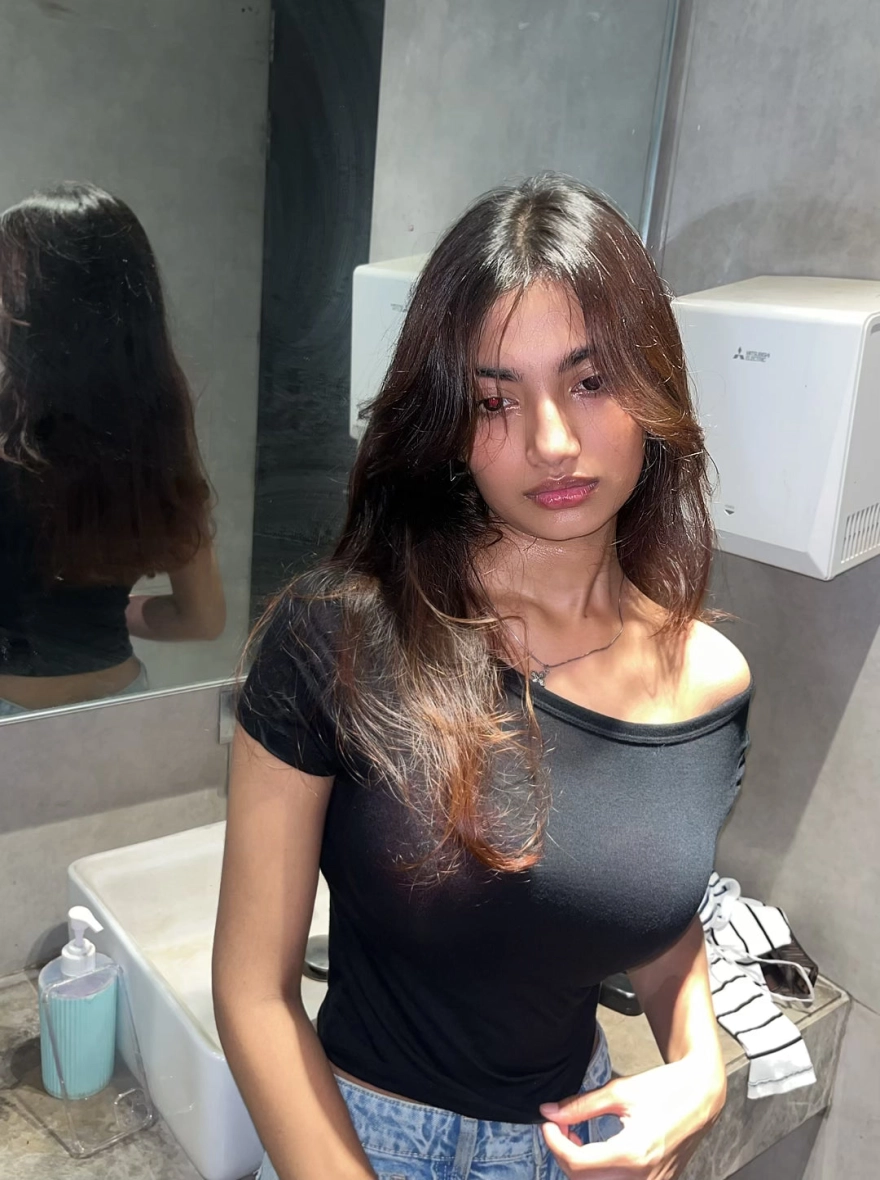 Crew Neck Women's Tops | Viscose Black | See Through