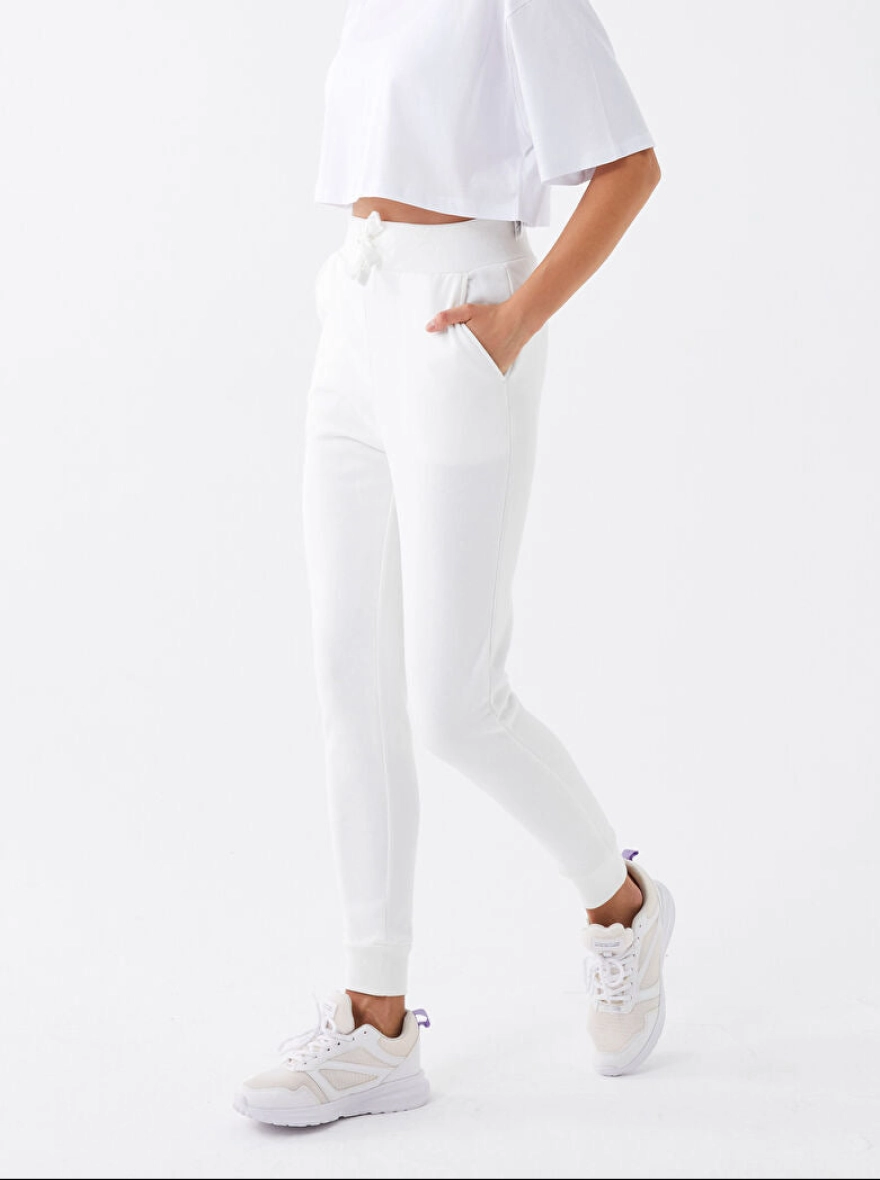 Ladies Joggers | Cream and White