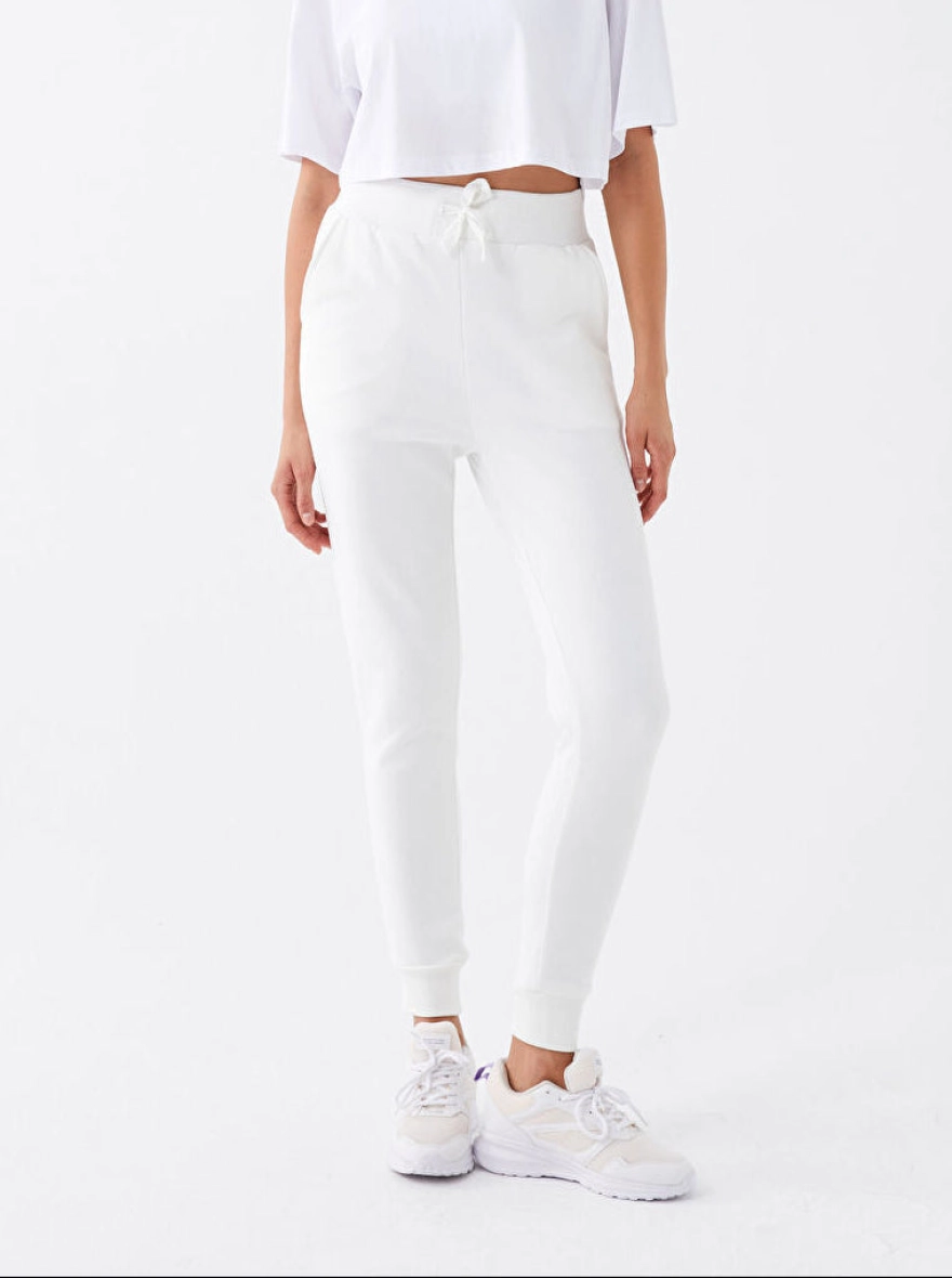 Ladies Joggers | Cream and White