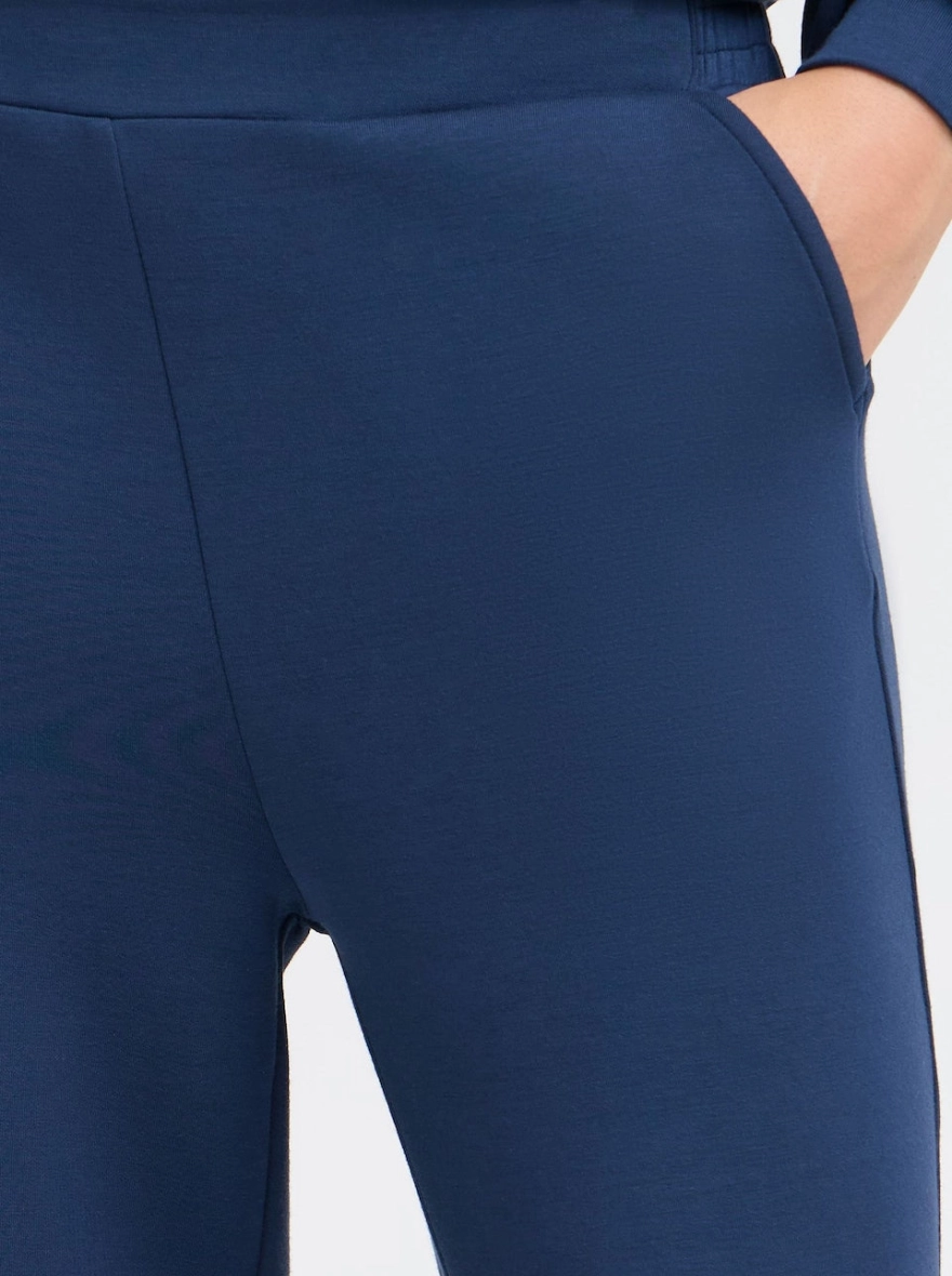 FRAURORA Blue Casual Straight Fit Pants for Women | Mid Raise Jeggings