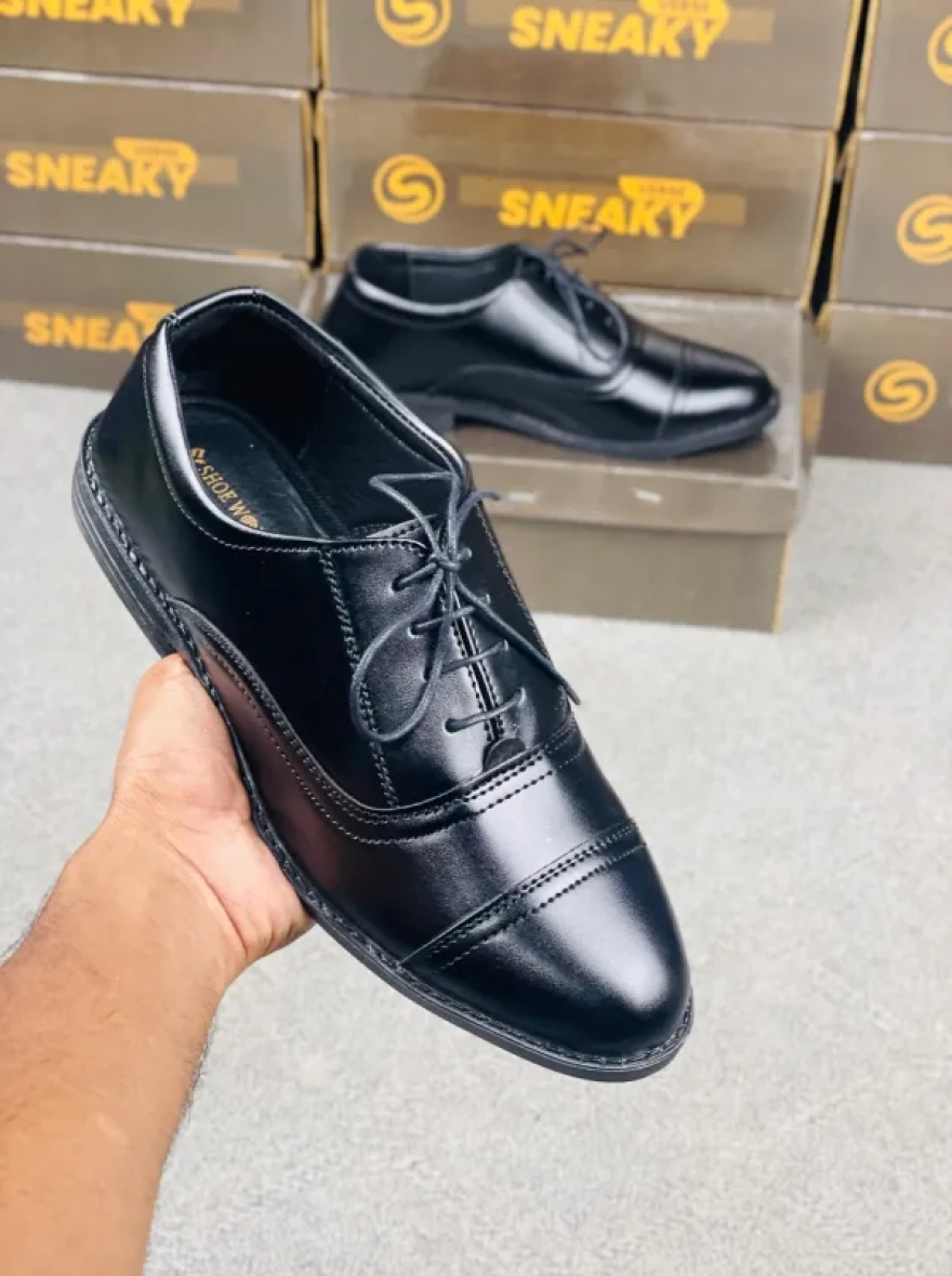 Premium Oxford Plain-Black-Formal Shoes-Men