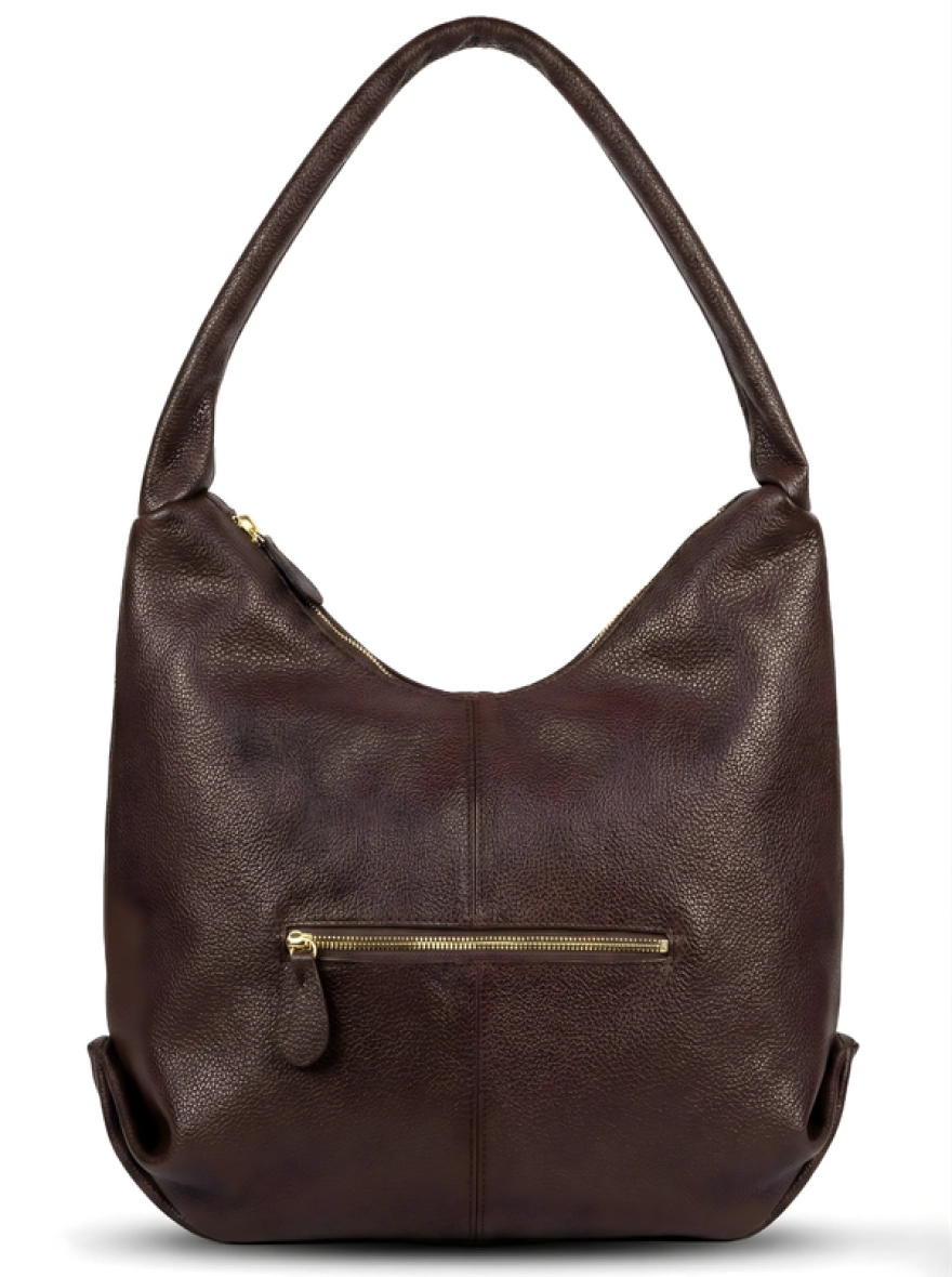 Minimalist Slouchy Hobo Shoulder Bag – Deep Espresso