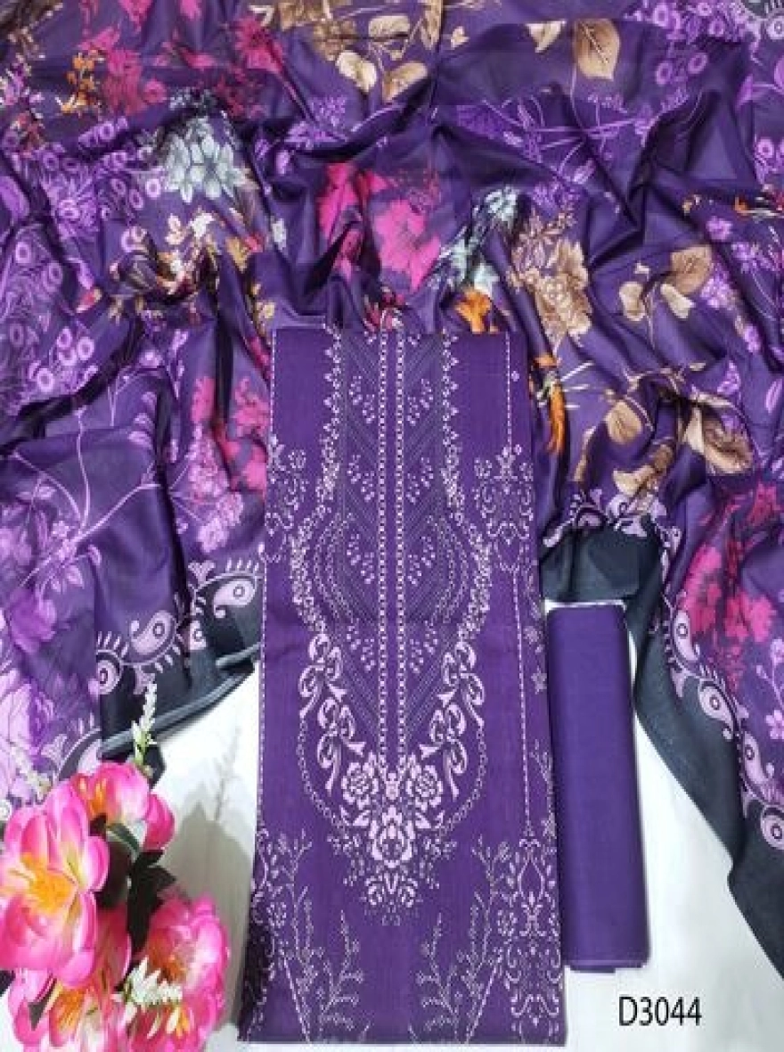 Premium Quality Digital Print  Unstitch 3 Pieces-D3044