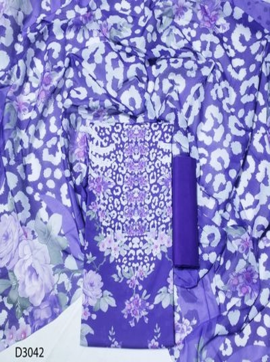 Premium Quality Digital Print  Unstitch 3 Pieces-D3042