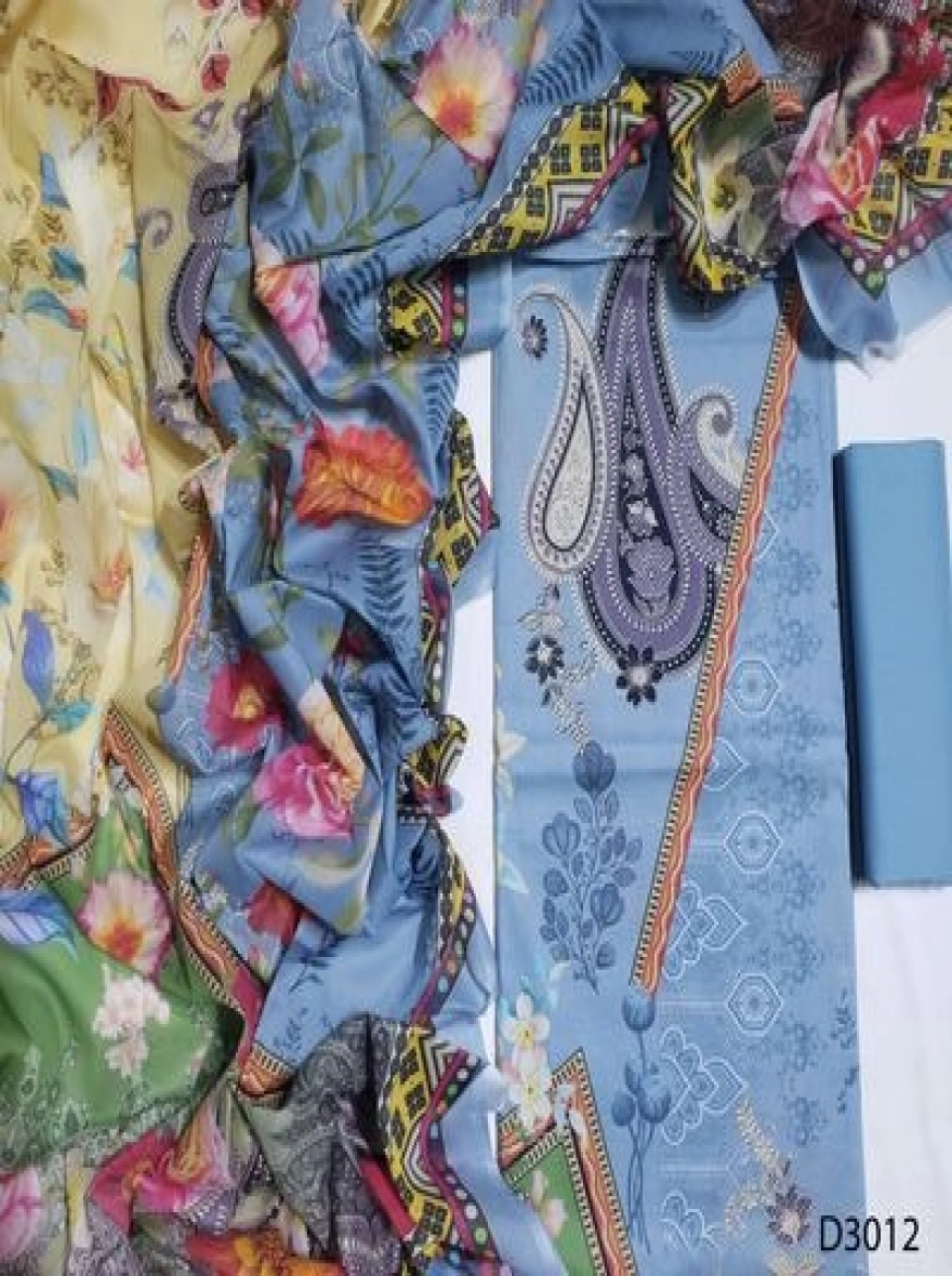 Premium Quality Digital Print  Unstitch 3 Pieces-D3012