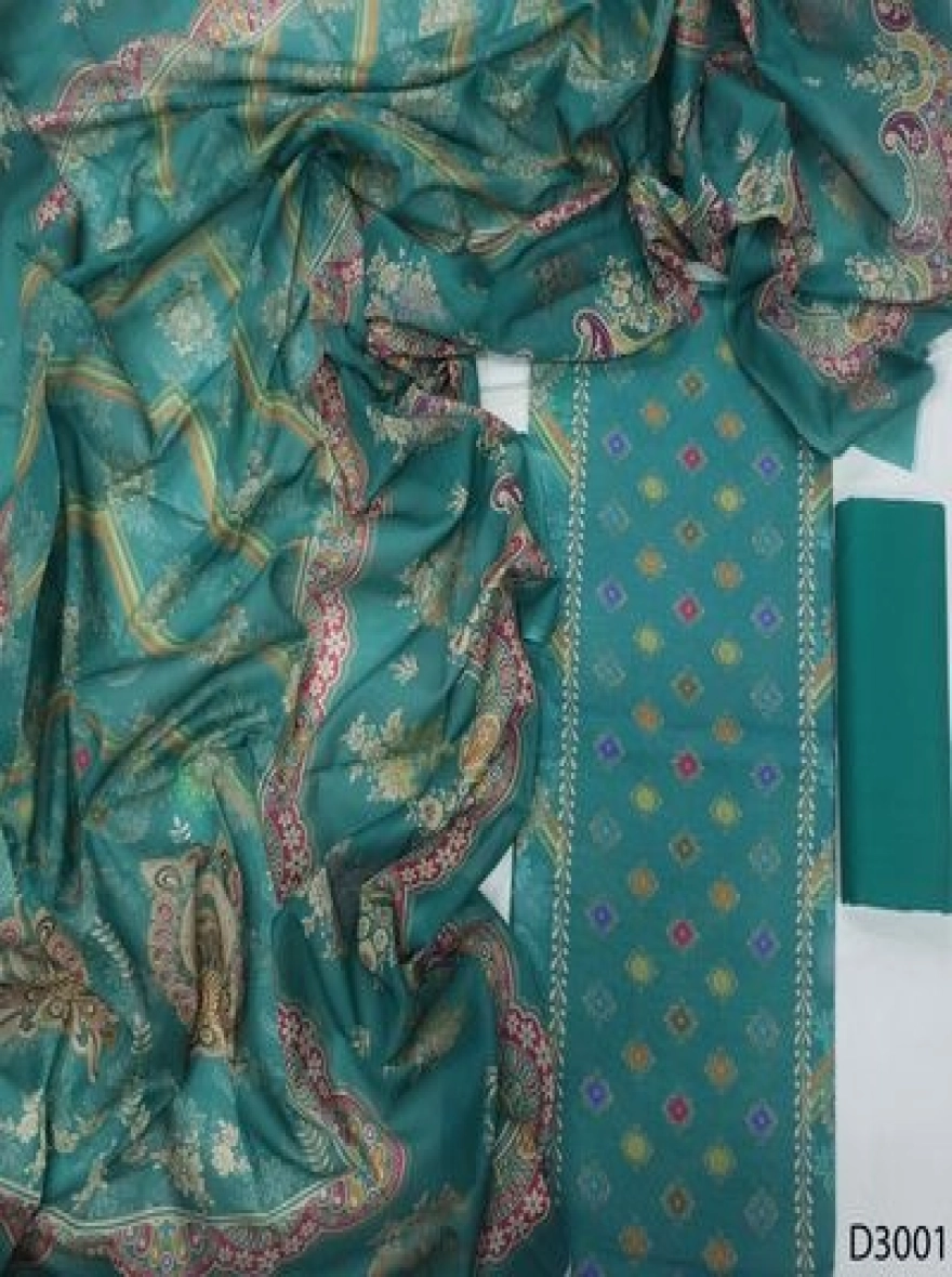 Premium Quality Digital Print  Unstitch 3 Pieces-D3001