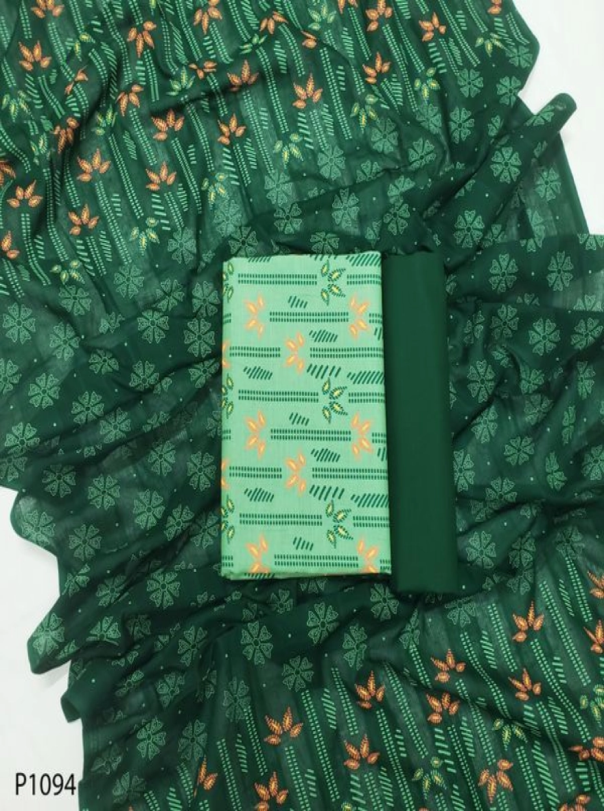 Royal Heritage Digital Print Premium Slab Cotton 3-Piece Set-P1094