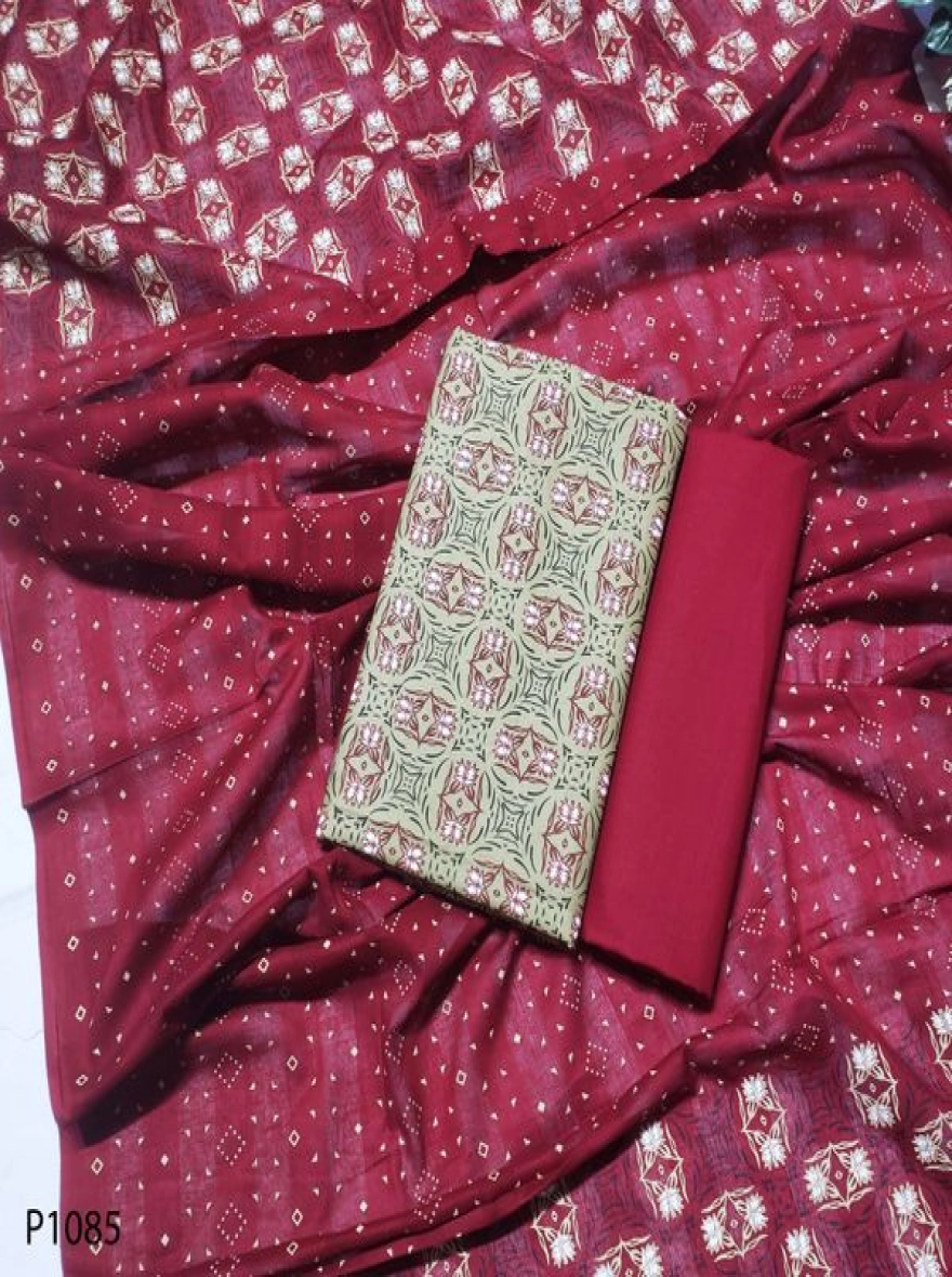 Royal Heritage Digital Print Premium Slab Cotton 3-Piece Set-P1085