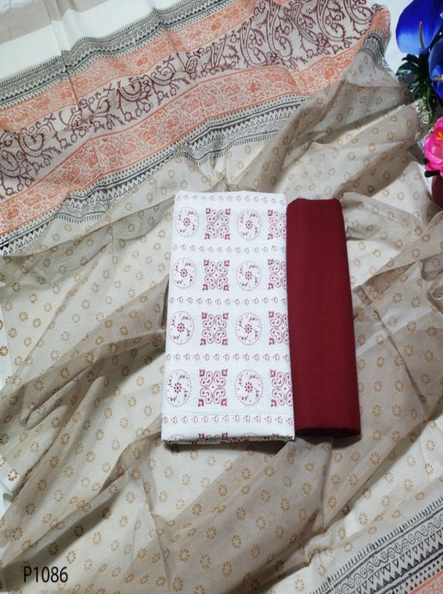 Royal Heritage Digital Print Premium Slab Cotton 3-Piece Set-P1086