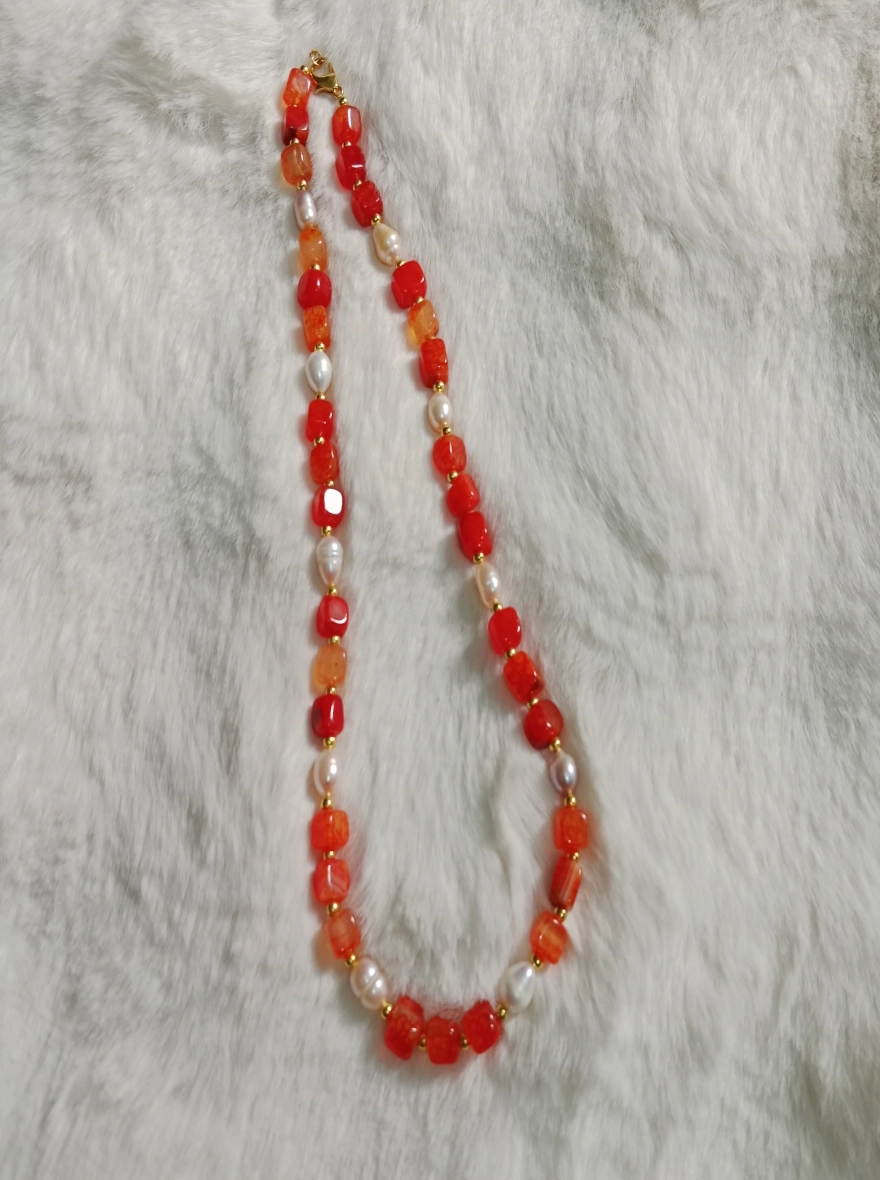 Original Pearl & Original Stone Combination Multicolor Necklace 