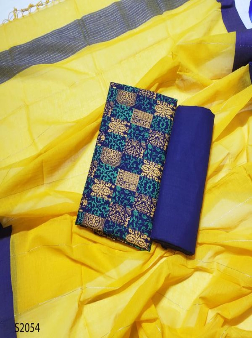 Premium Quality Unstitch 3 Pieces-S2054