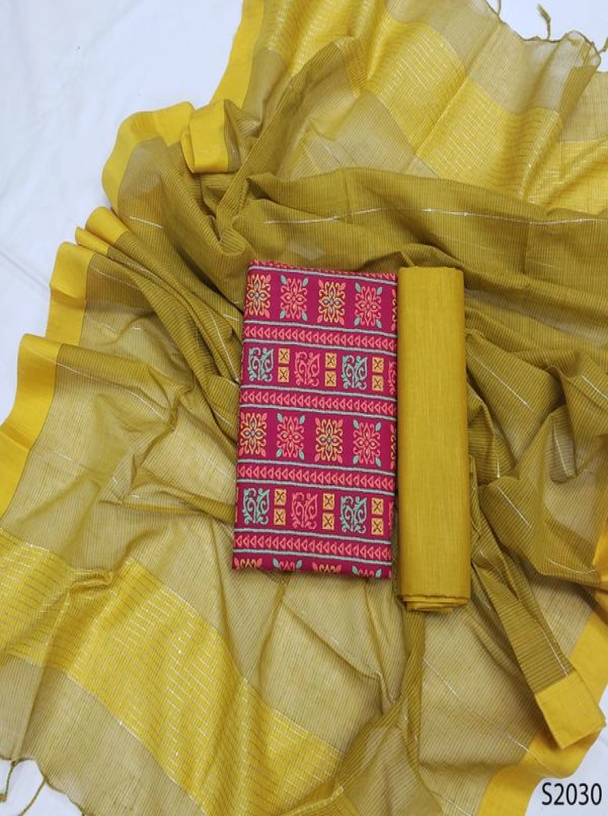 Premium Quality Unstitch 3 Pieces-S2030