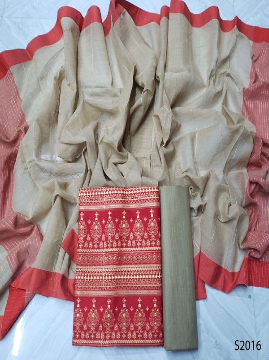 Premium Quality Unstitch 3 Pieces-S2016