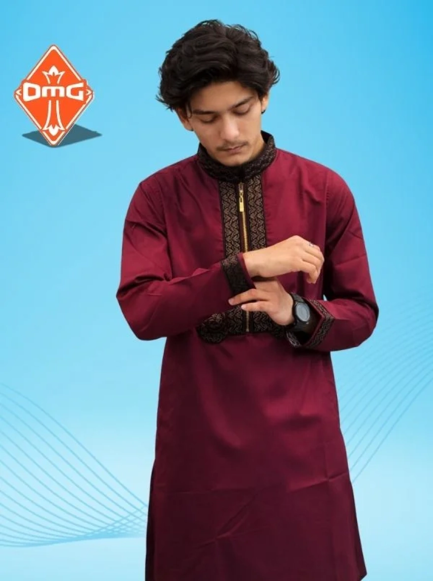 Premium Midnight Navy Embroidery Panjabi