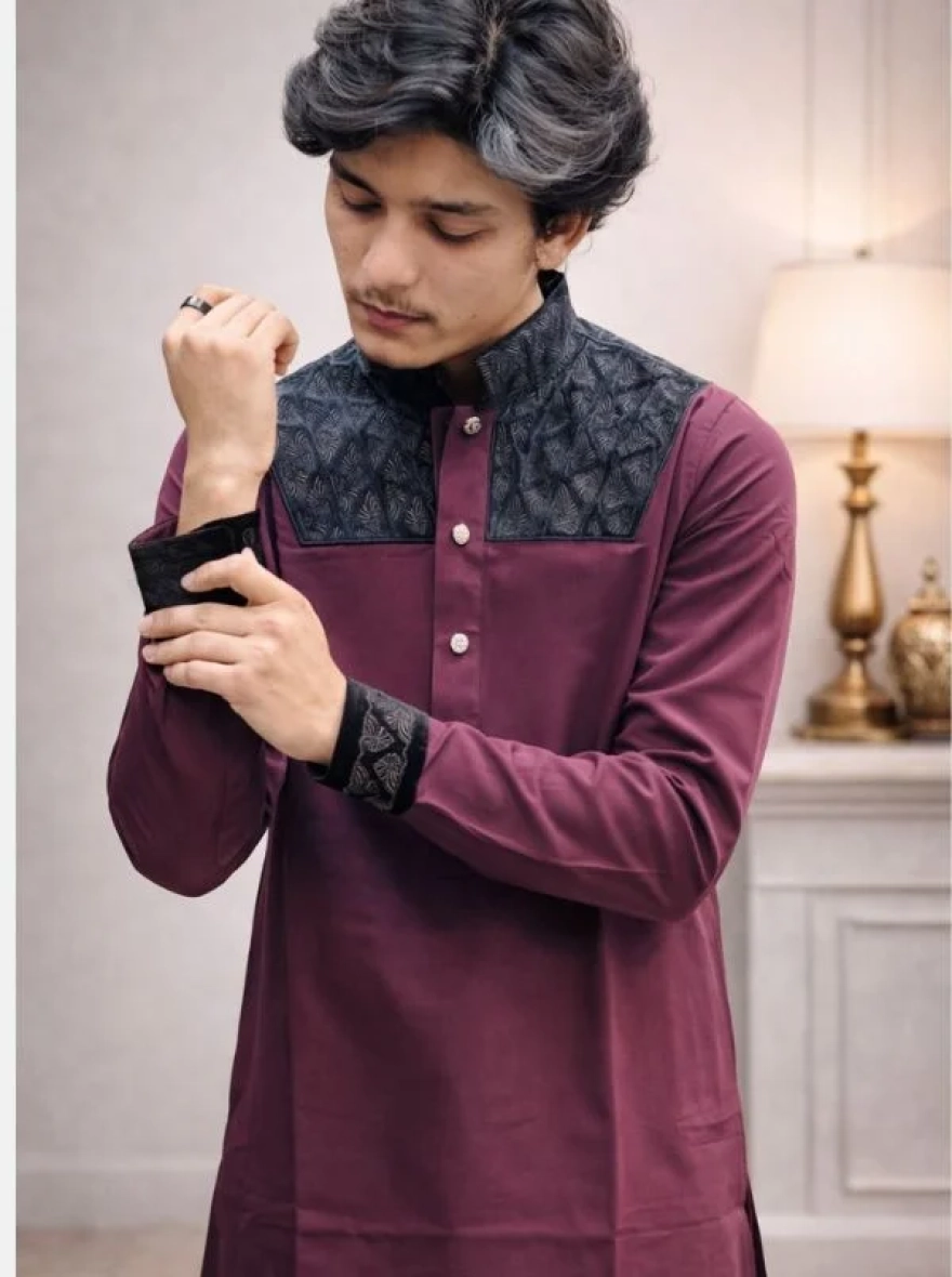 Onyx Black Elite Embroidery Panjabi