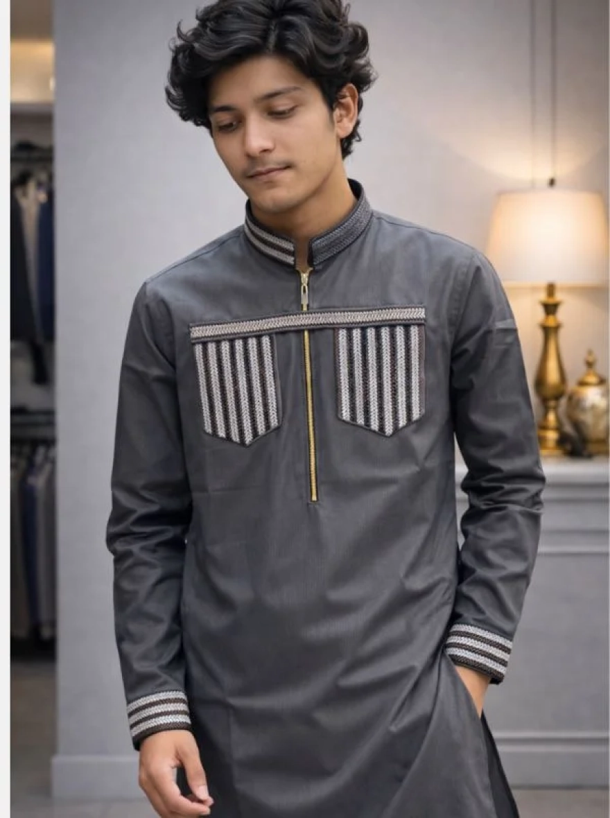 Royal Ivory Premium Cotton Embroidery Panjabi